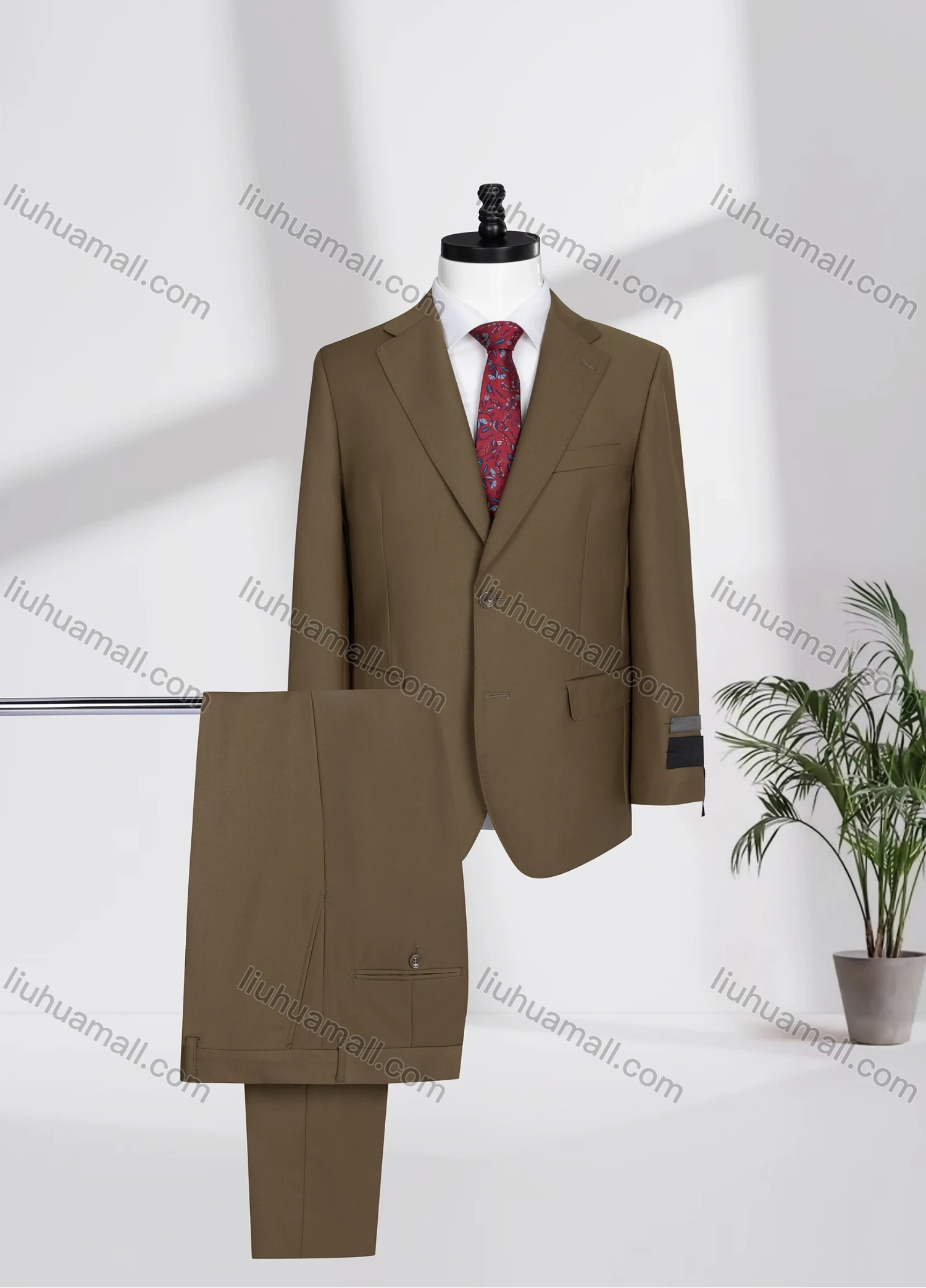 Wholesale Men's Business Lapel Single Breasted Plain Flap Pockets Blazer Jacket & Pants 2 Piece Set N077-W321# - Liuhuamall