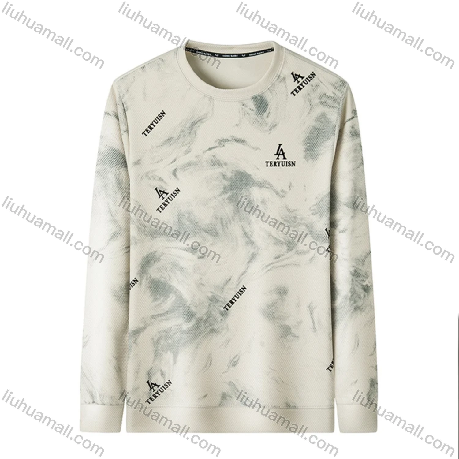 Wholesale Men's Casual Letter Print Round Neck Long Sleeve Sweatshirt 721# - Liuhuamall