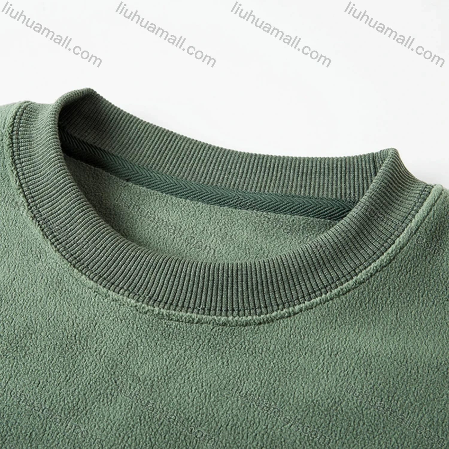 Wholesale Men's Casual Plain Label Embroidery Round Neck Thermal Lined Long Sleeve Sweatshirt 8520# - Liuhuamall