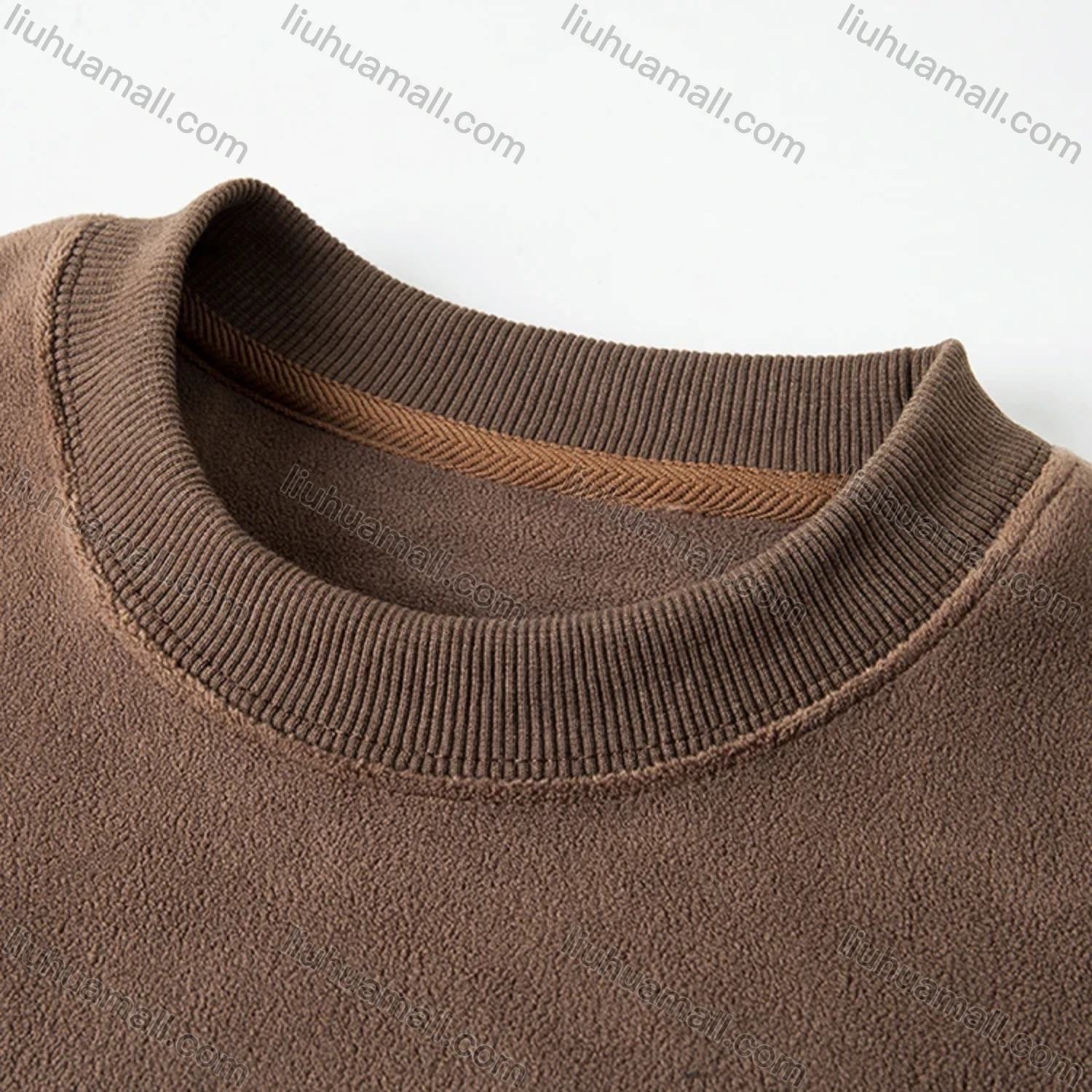 Wholesale Men's Casual Plain Letter Round Neck Thermal Lined Long Sleeve Sweatshirt 8521# - Liuhuamall