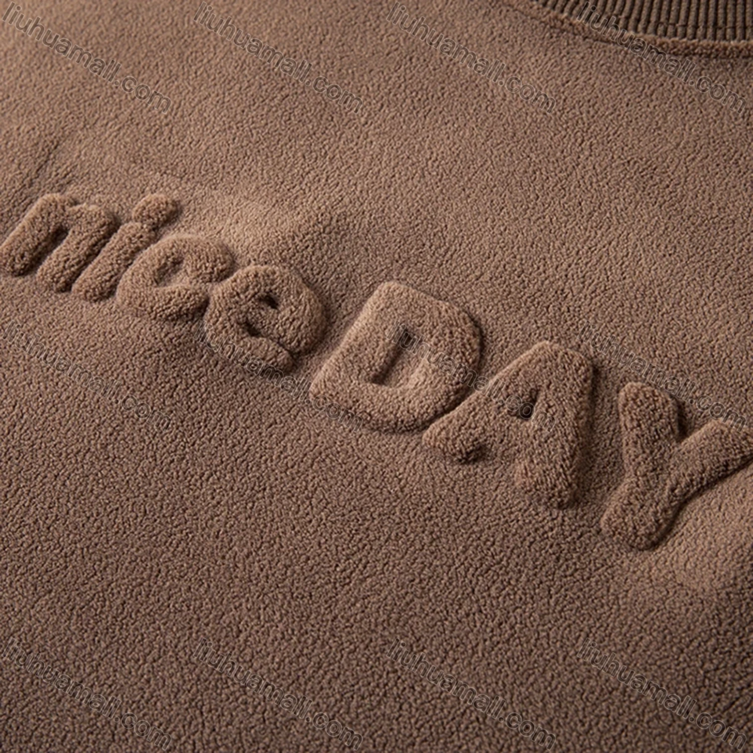 Wholesale Men's Casual Plain Letter Round Neck Thermal Lined Long Sleeve Sweatshirt 8521# - Liuhuamall