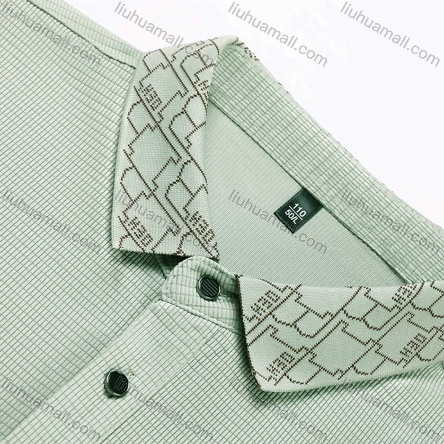 Wholesale Men's Business Plain Long Sleeve Button Front Polo Shirt C-32# - Liuhuamall