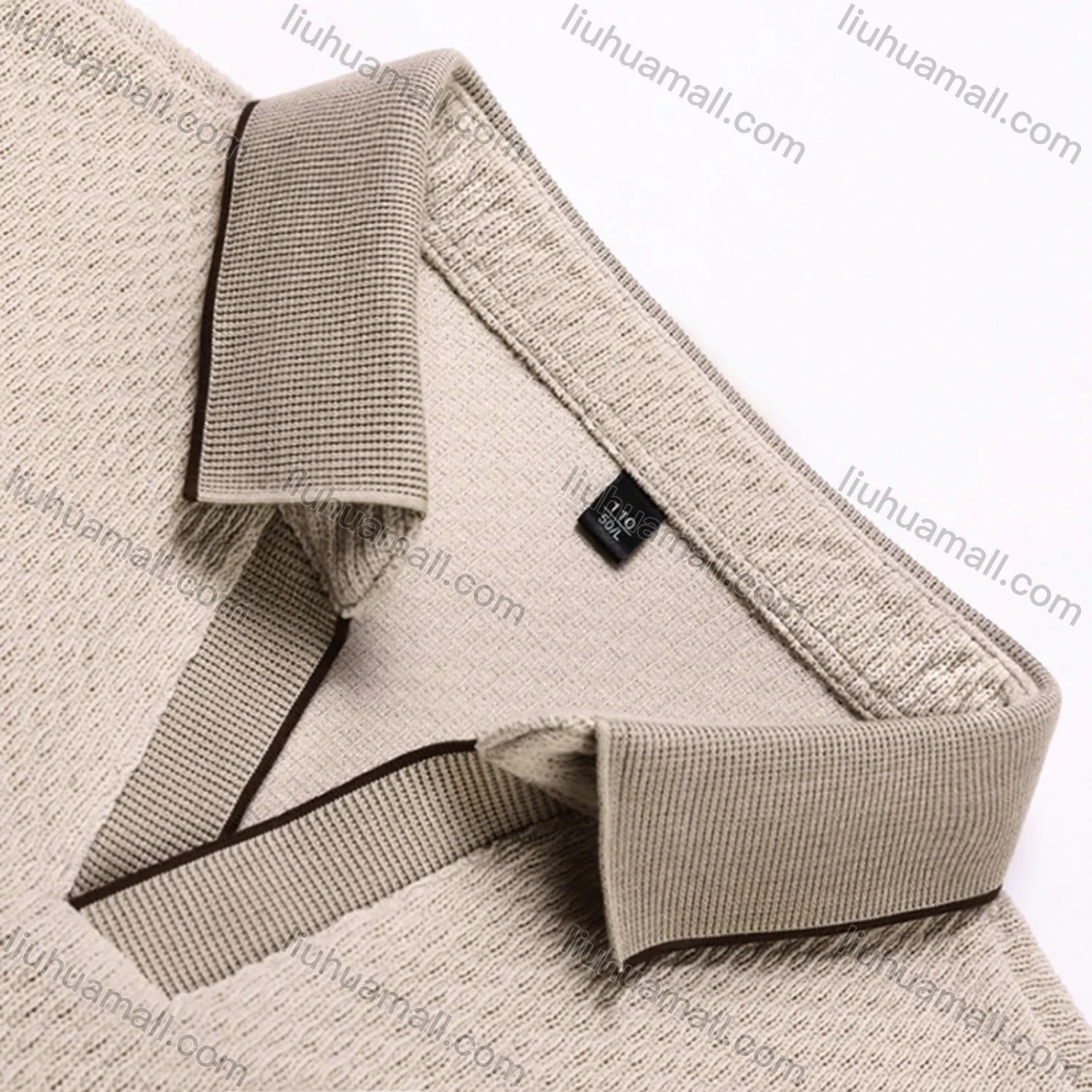 Wholesale Men's Casual Plain Collared Long Sleeve Henley Shirt D-67# - Liuhuamall