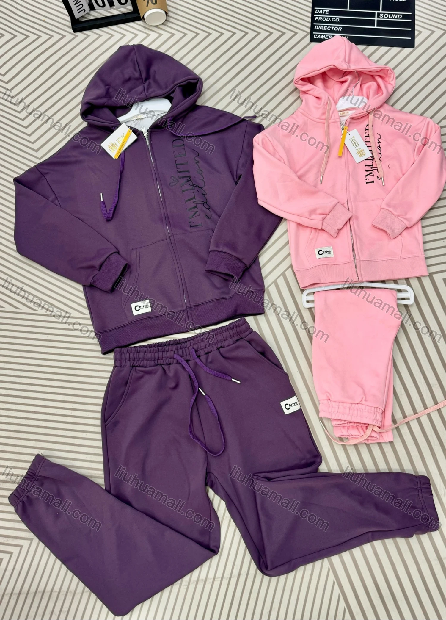 Wholesale Family Matching Casual Letter Long Sleeve Sweatshirt & Drawstring Patch Pocket Pants 2-piece Set 805-1# - Liuhuamall