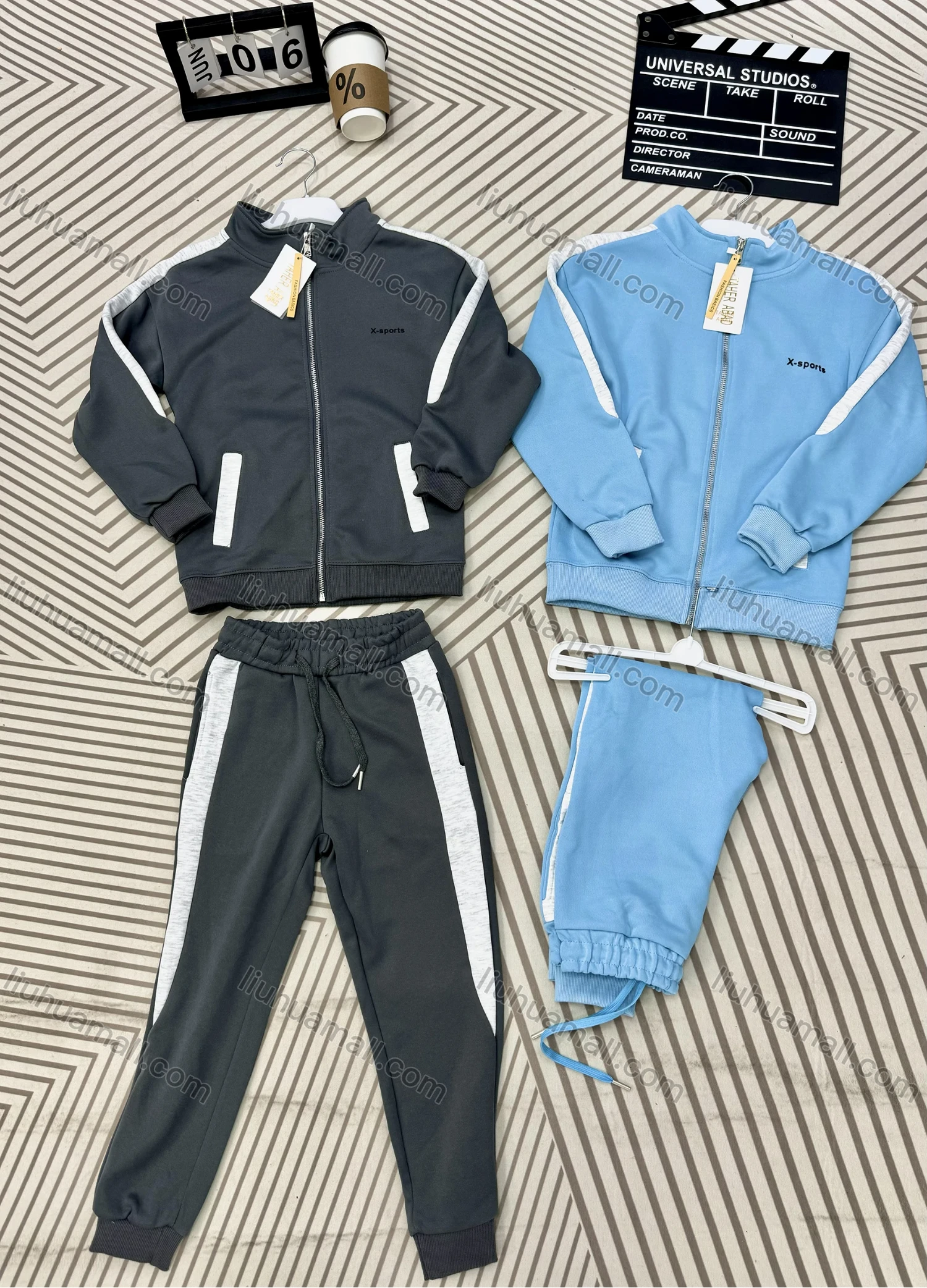 Wholesale Family Matching Casual Letter Long Sleeve Sweatshirt & Drawstring Patch Pocket Pants 2-piece Set 805-1# - Liuhuamall