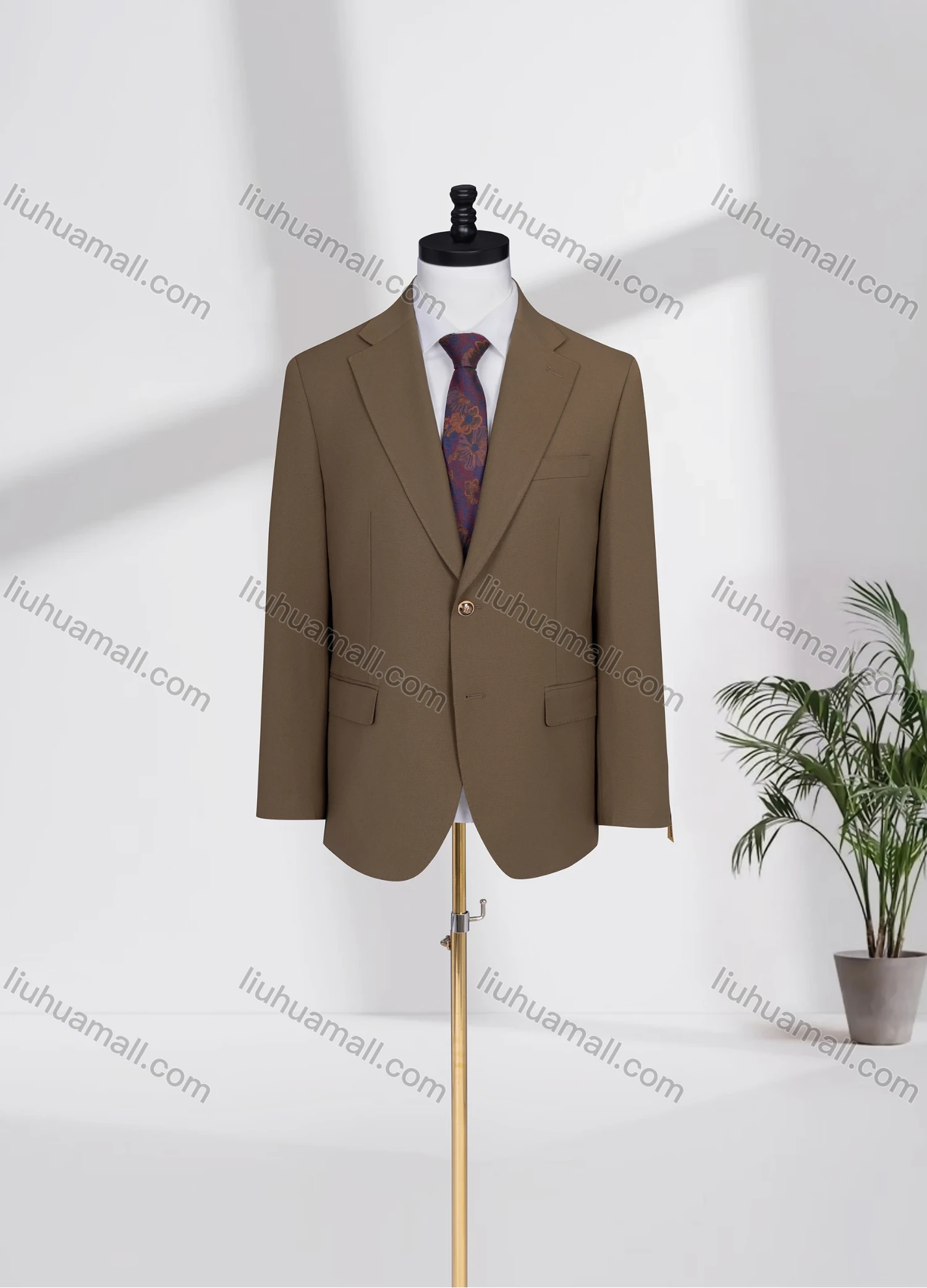 Wholesale Men's Business Lapel Single Breasted Plain Flap Pockets Blazer Jacket D3468# - Liuhuamall