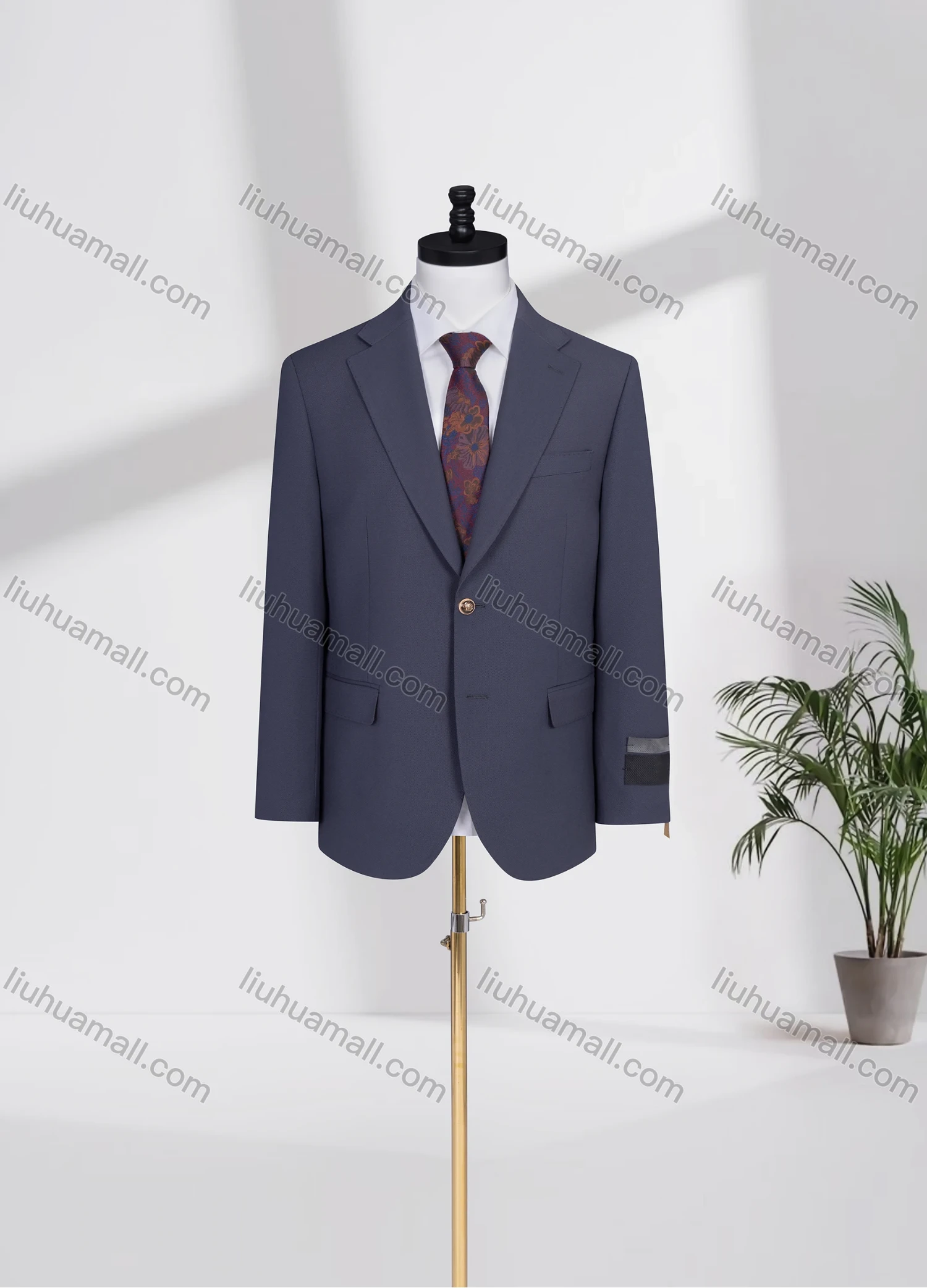 Wholesale Men's Business Lapel Single Breasted Plain Flap Pockets Blazer Jacket D3468# - Liuhuamall