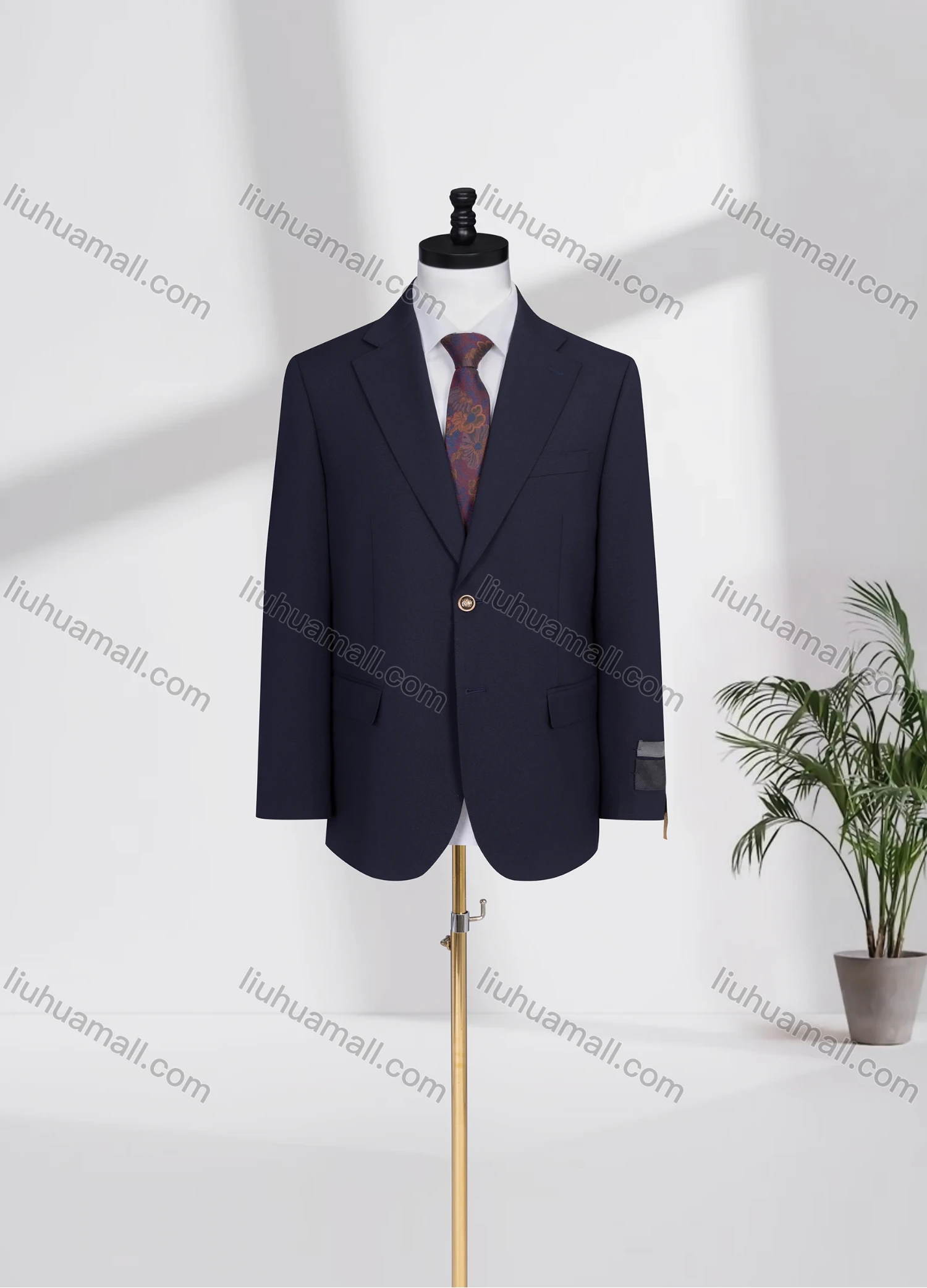 Wholesale Men's Business Lapel Single Breasted Plain Flap Pockets Blazer Jacket D3468# - Liuhuamall