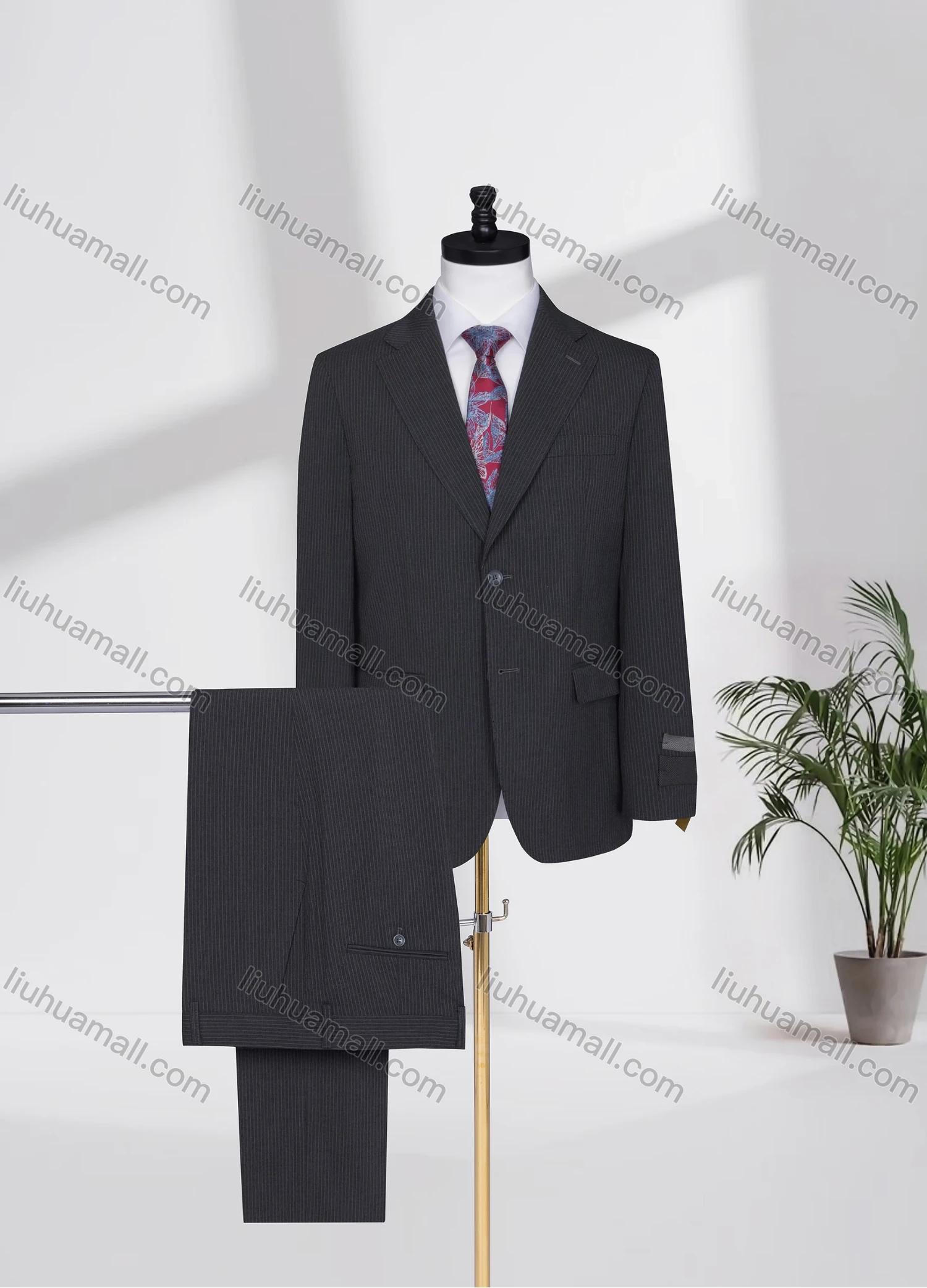 Wholesale Men's Business Lapel Single Breasted Plain Flap Pockets Blazer Jacket & Pants 2 Piece Set D3529# - Liuhuamall