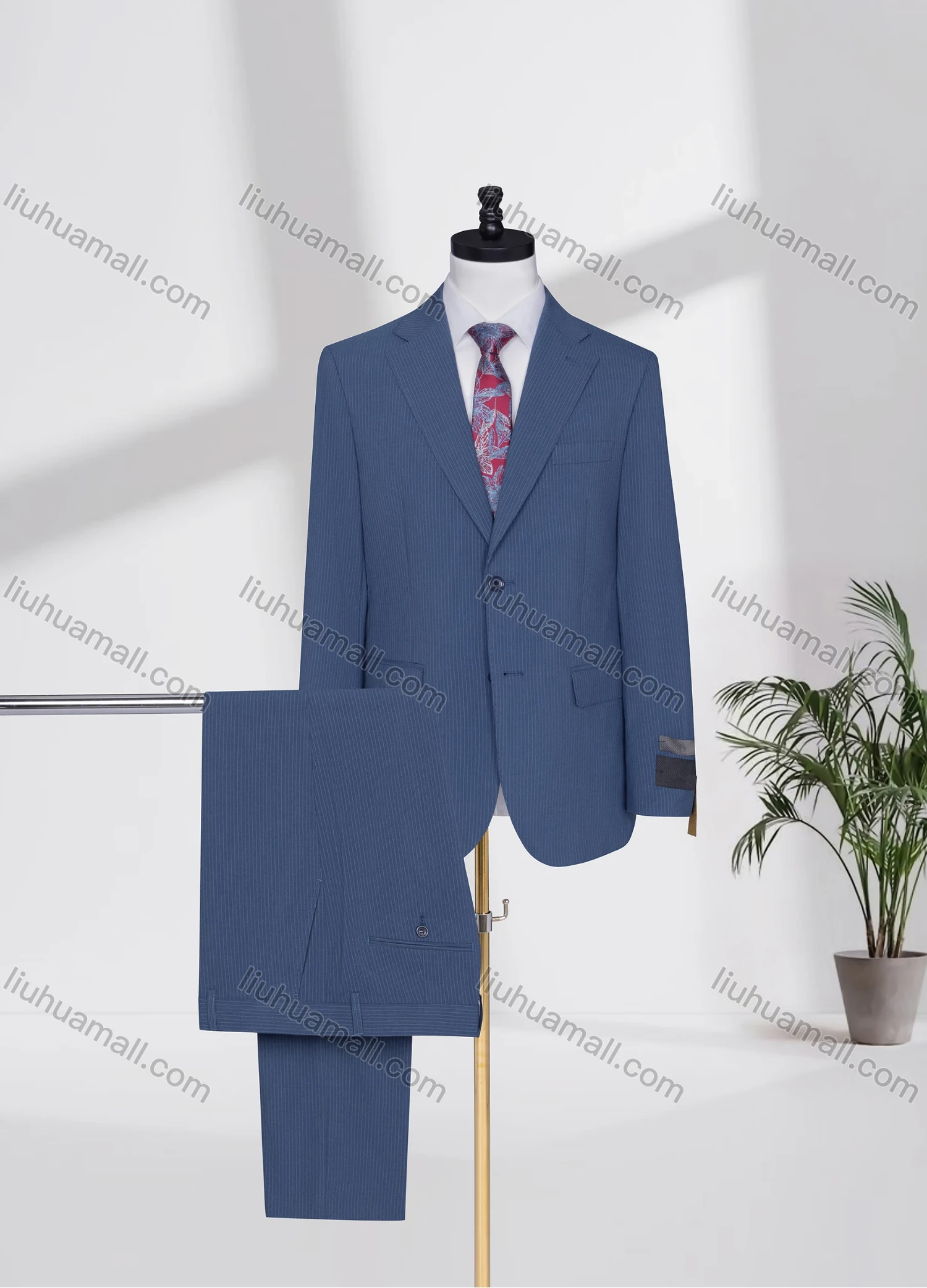 Wholesale Men's Business Lapel Single Breasted Plain Flap Pockets Blazer Jacket & Pants 2 Piece Set D3529# - Liuhuamall