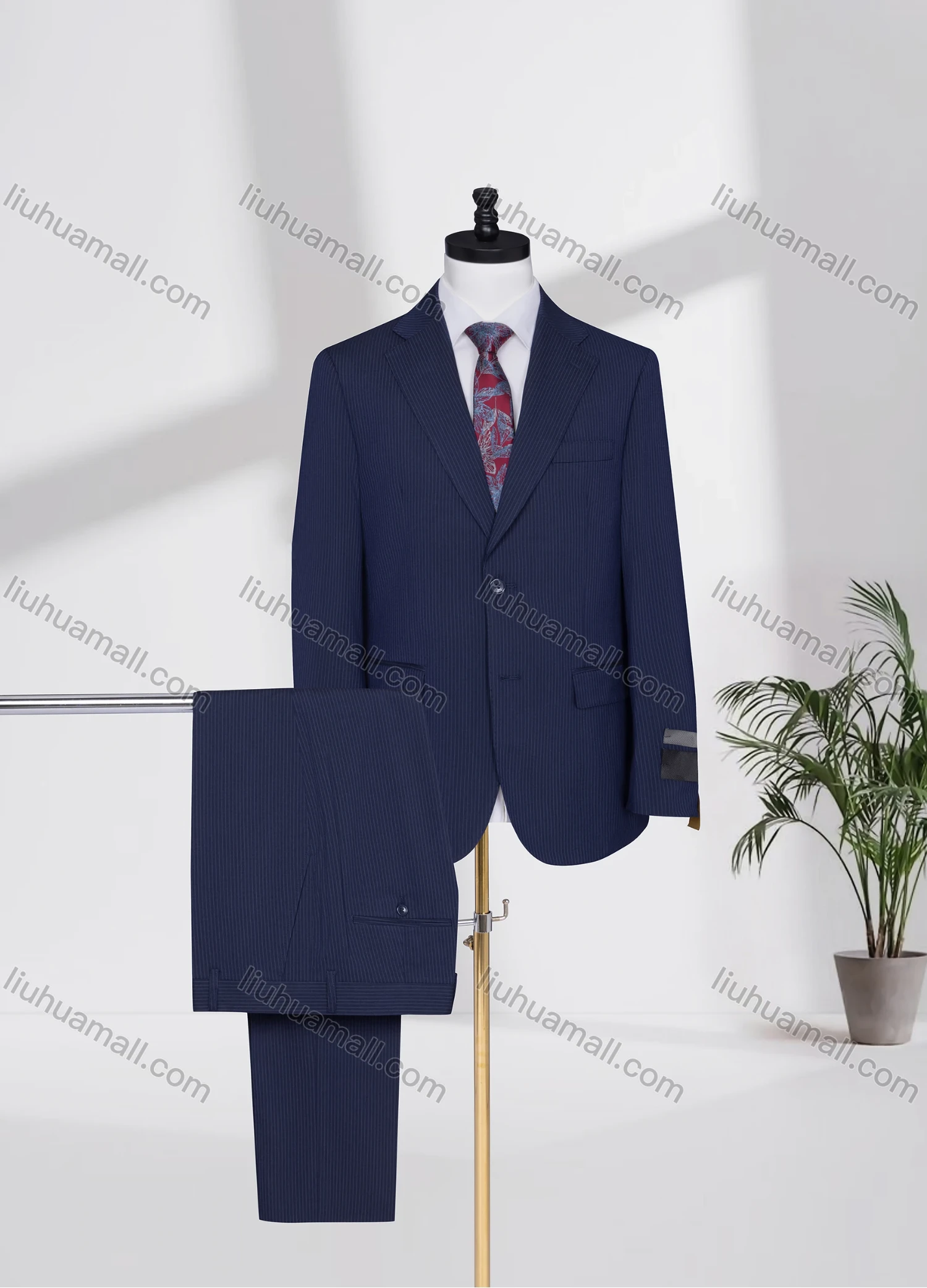 Wholesale Men's Business Lapel Single Breasted Plain Flap Pockets Blazer Jacket & Pants 2 Piece Set D3529# - Liuhuamall