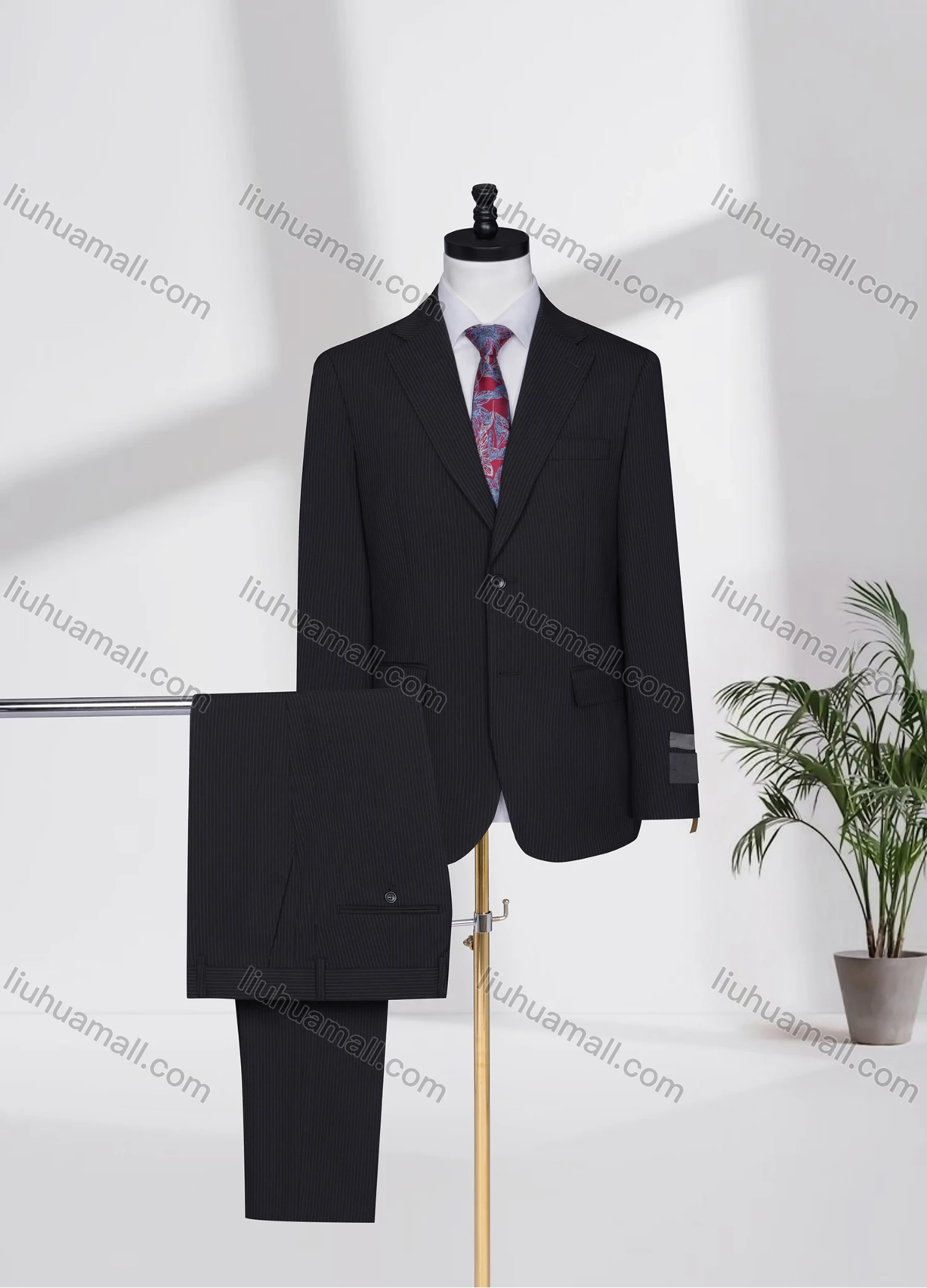 Wholesale Men's Business Lapel Single Breasted Plain Flap Pockets Blazer Jacket & Pants 2 Piece Set D3529# - Liuhuamall