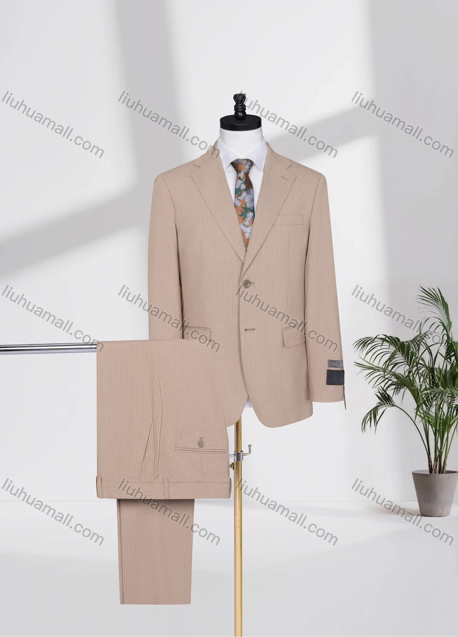 Wholesale Men's Business Lapel Single Breasted Plain Flap Pockets Blazer Jacket & Pants 2 Piece Set D3529# - Liuhuamall