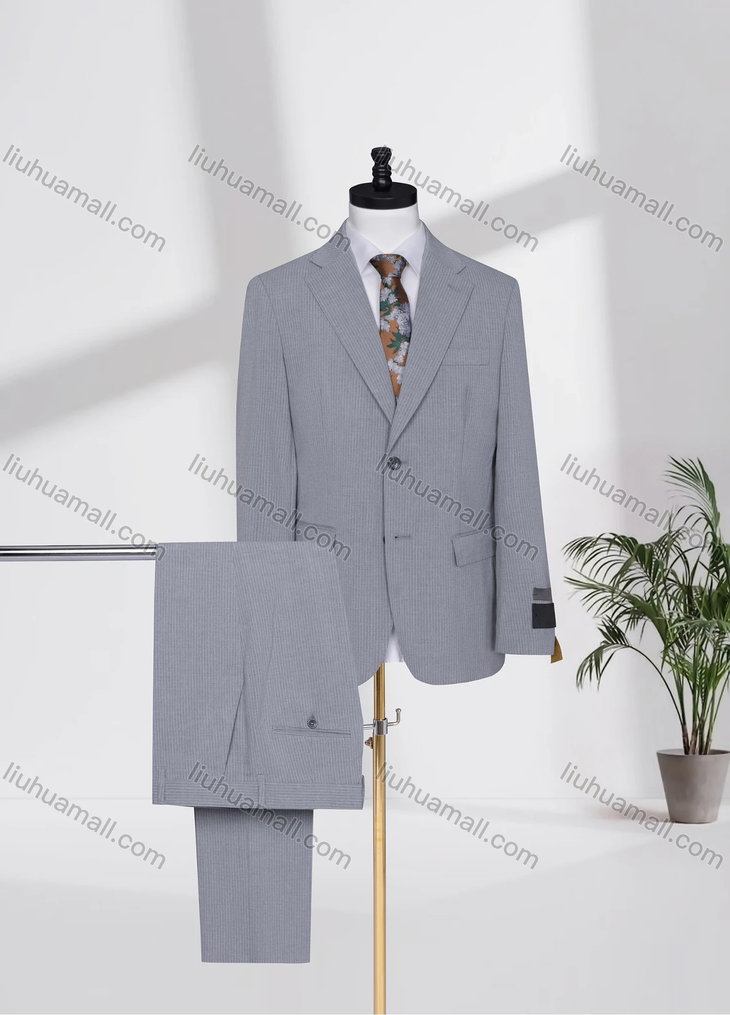 Wholesale Men's Business Lapel Single Breasted Plain Flap Pockets Blazer Jacket & Pants 2 Piece Set D3529# - Liuhuamall