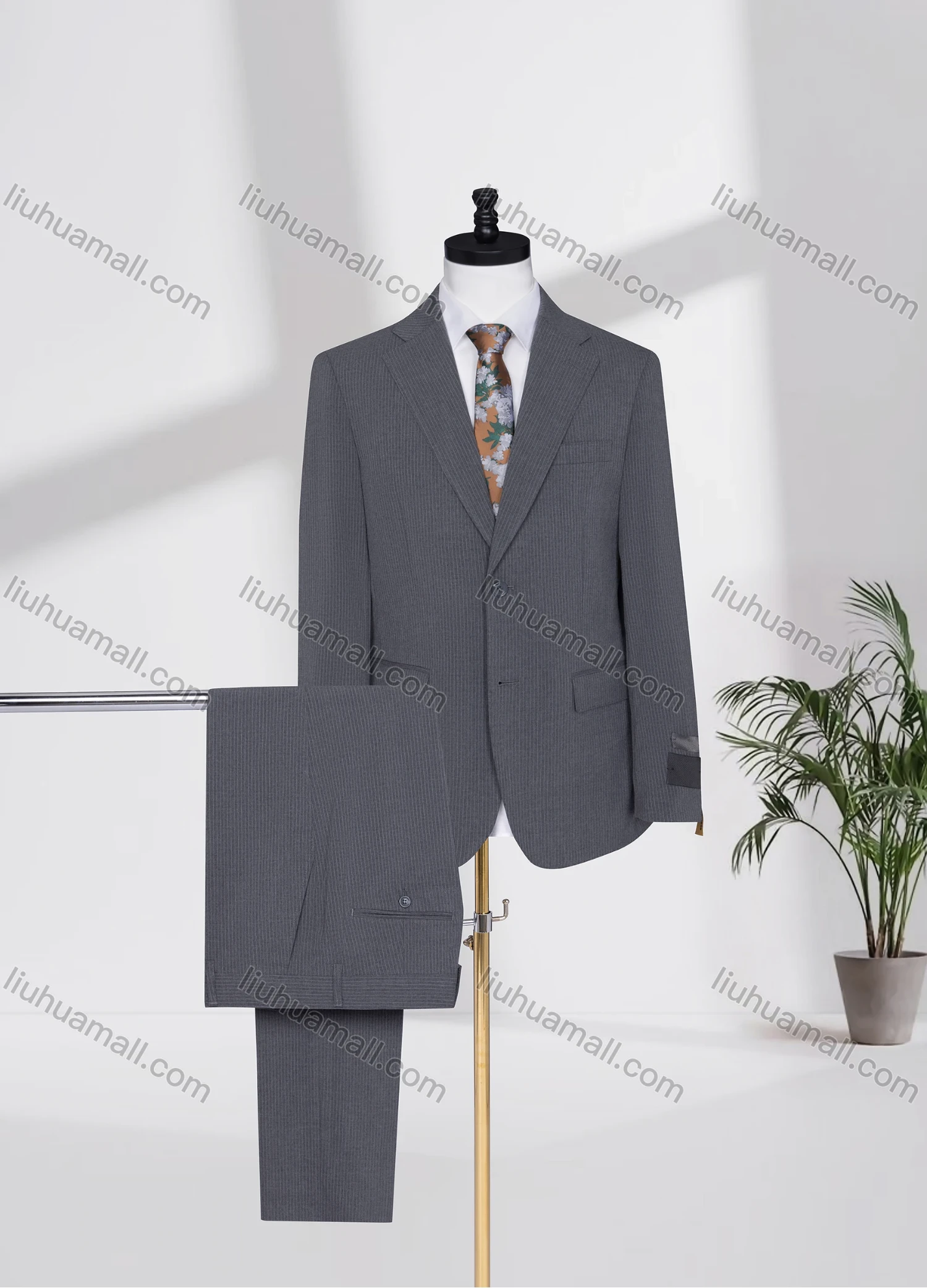 Wholesale Men's Business Lapel Single Breasted Plain Flap Pockets Blazer Jacket & Pants 2 Piece Set D3529# - Liuhuamall