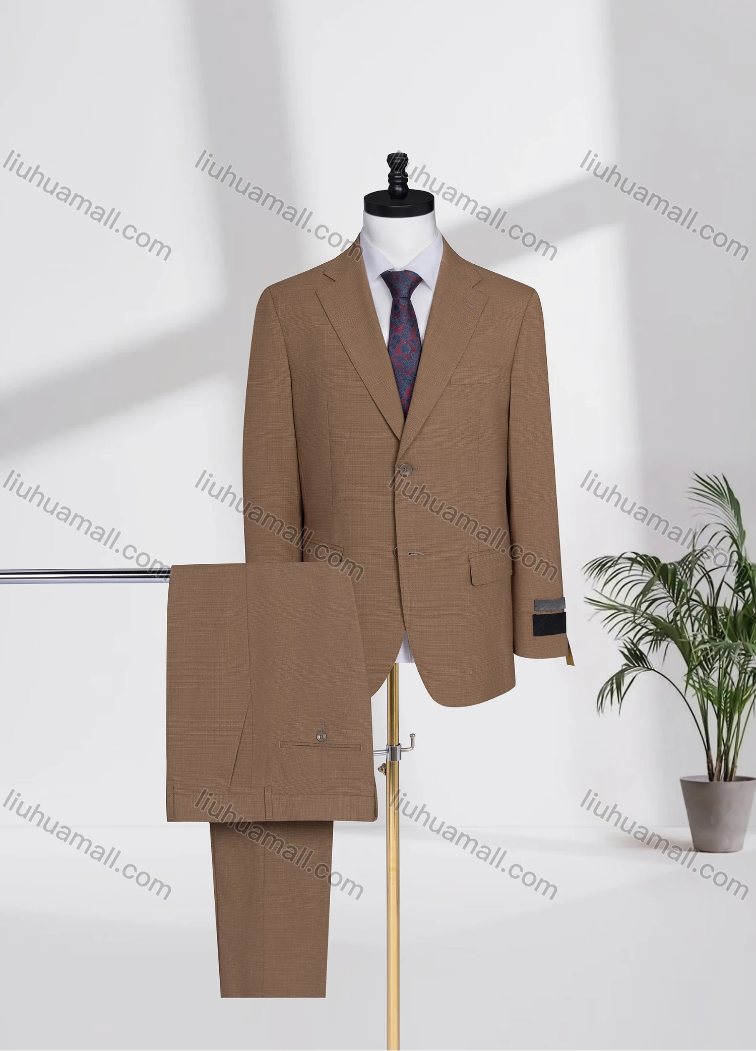 Wholesale Men's Formal Lapel Single Breasted Plain Flap Pockets Blazer Jacket & Pants 2 Piece Set D3600# - Liuhuamall