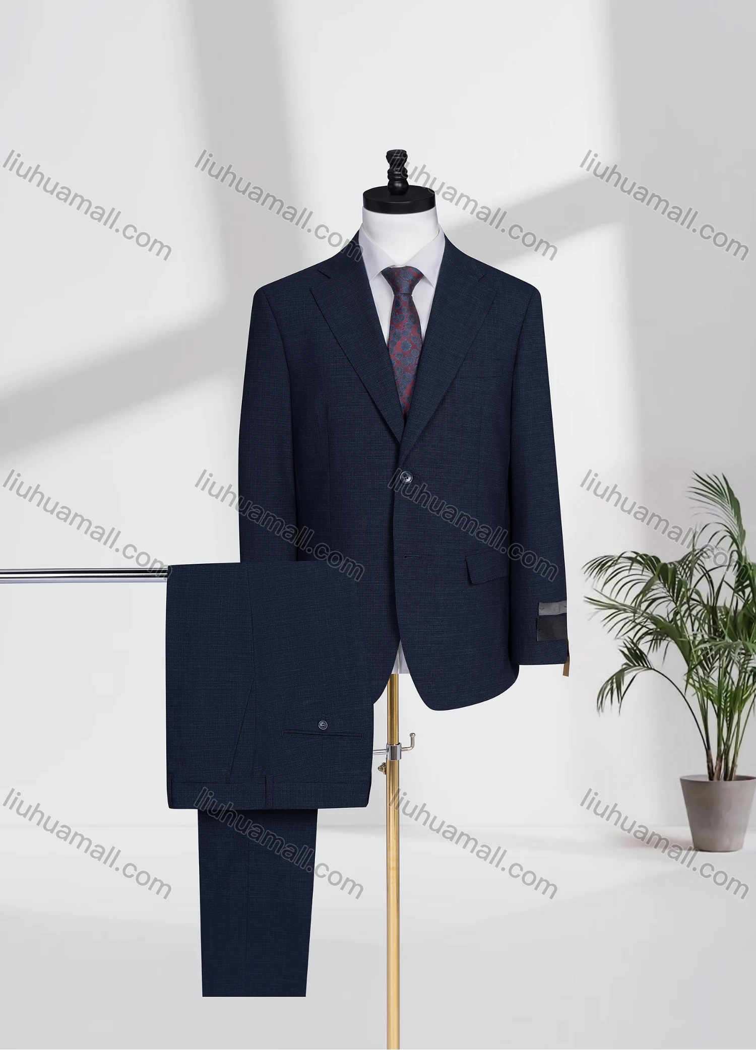 Wholesale Men's Formal Lapel Single Breasted Plain Flap Pockets Blazer Jacket & Pants 2 Piece Set D3600# - Liuhuamall