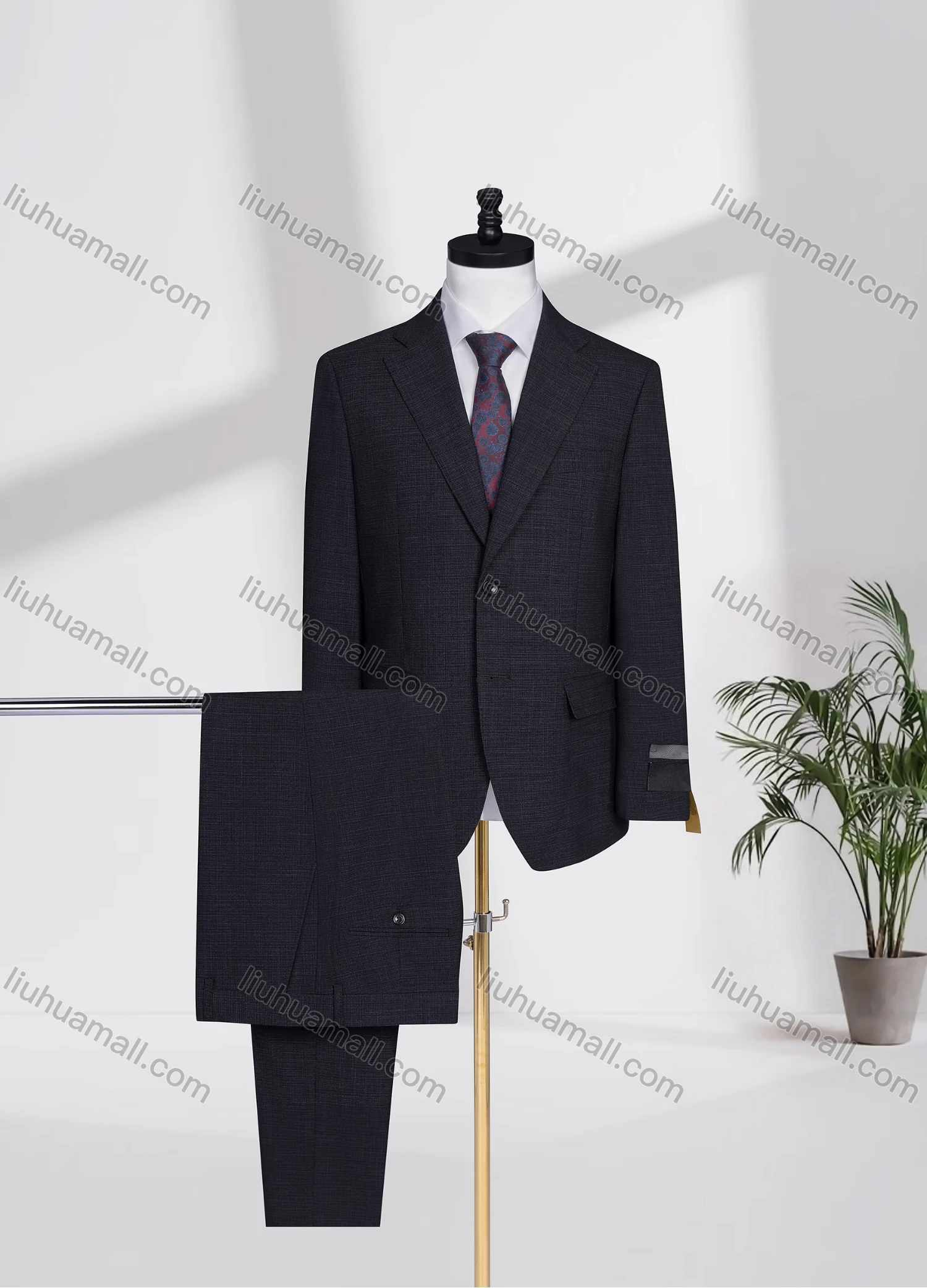Wholesale Men's Formal Lapel Single Breasted Plain Flap Pockets Blazer Jacket & Pants 2 Piece Set D3600# - Liuhuamall