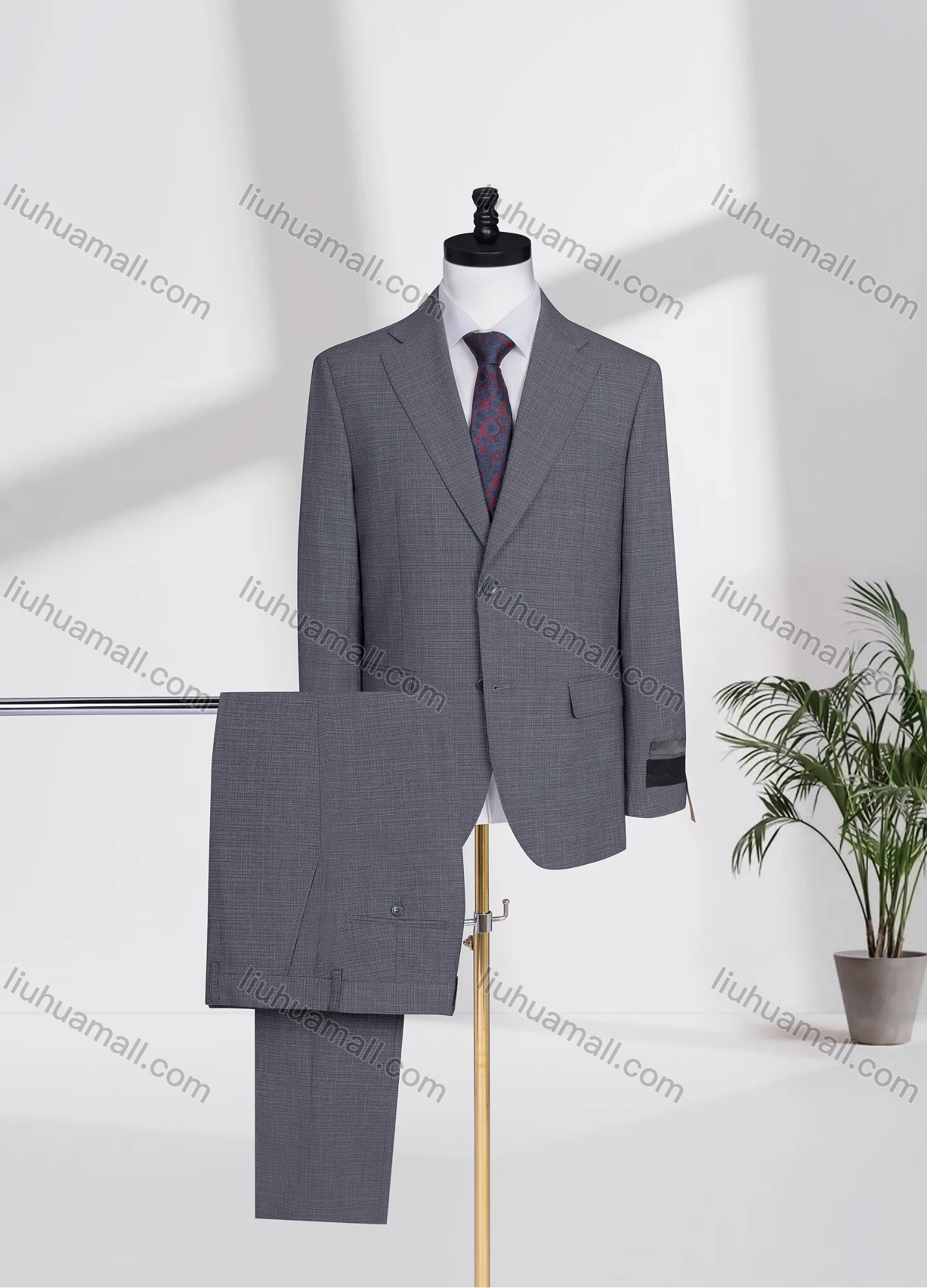 Wholesale Men's Formal Lapel Single Breasted Plain Flap Pockets Blazer Jacket & Pants 2 Piece Set D3600# - Liuhuamall