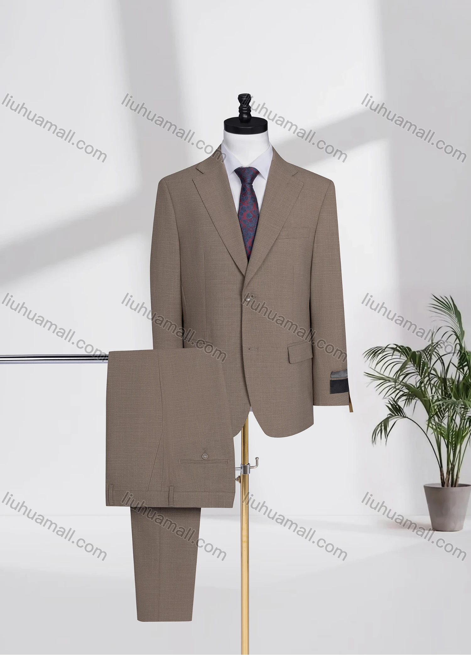 Wholesale Men's Formal Lapel Single Breasted Plain Flap Pockets Blazer Jacket & Pants 2 Piece Set D3600# - Liuhuamall