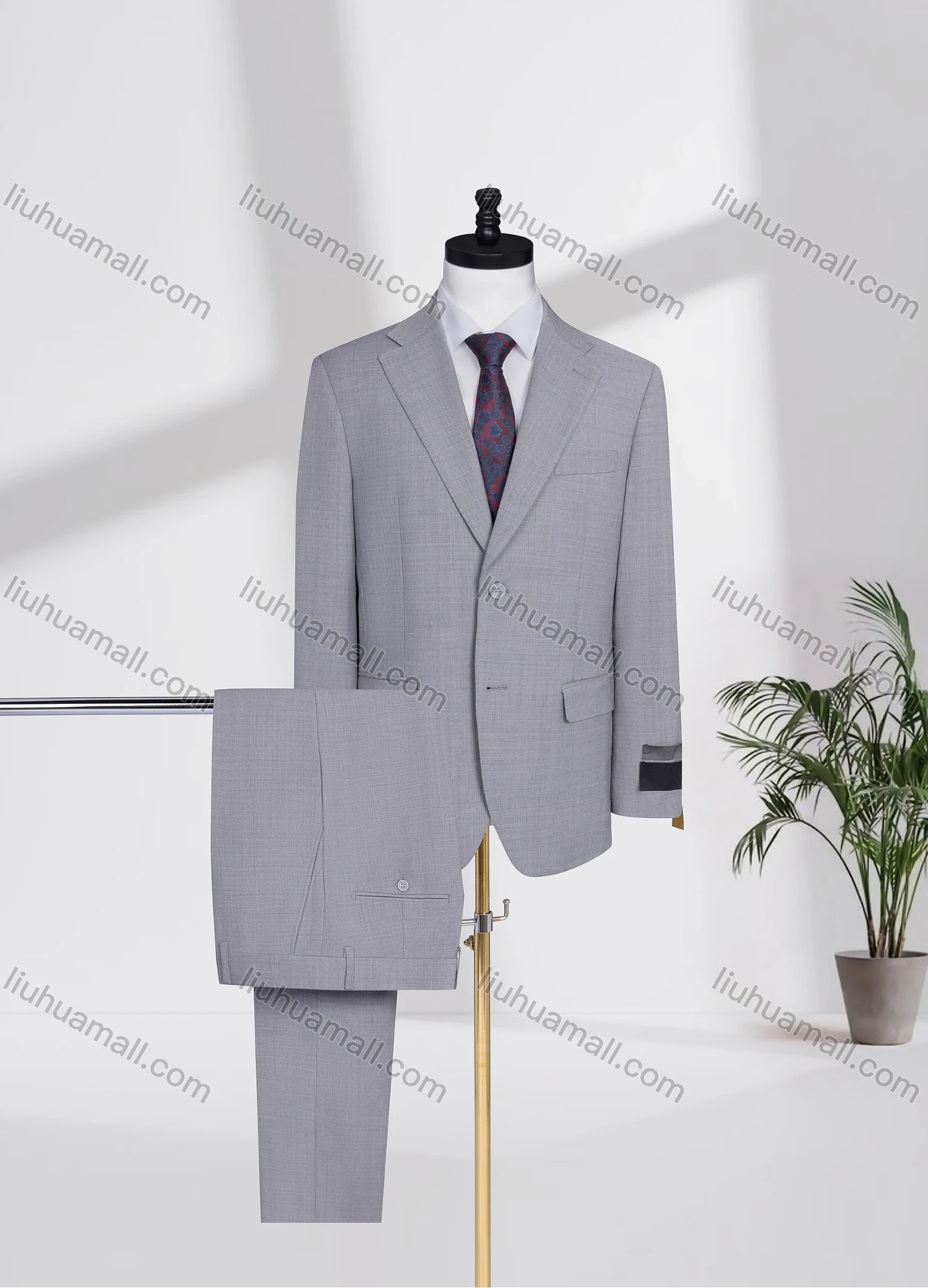 Wholesale Men's Formal Lapel Single Breasted Plain Flap Pockets Blazer Jacket & Pants 2 Piece Set D3604# - Liuhuamall