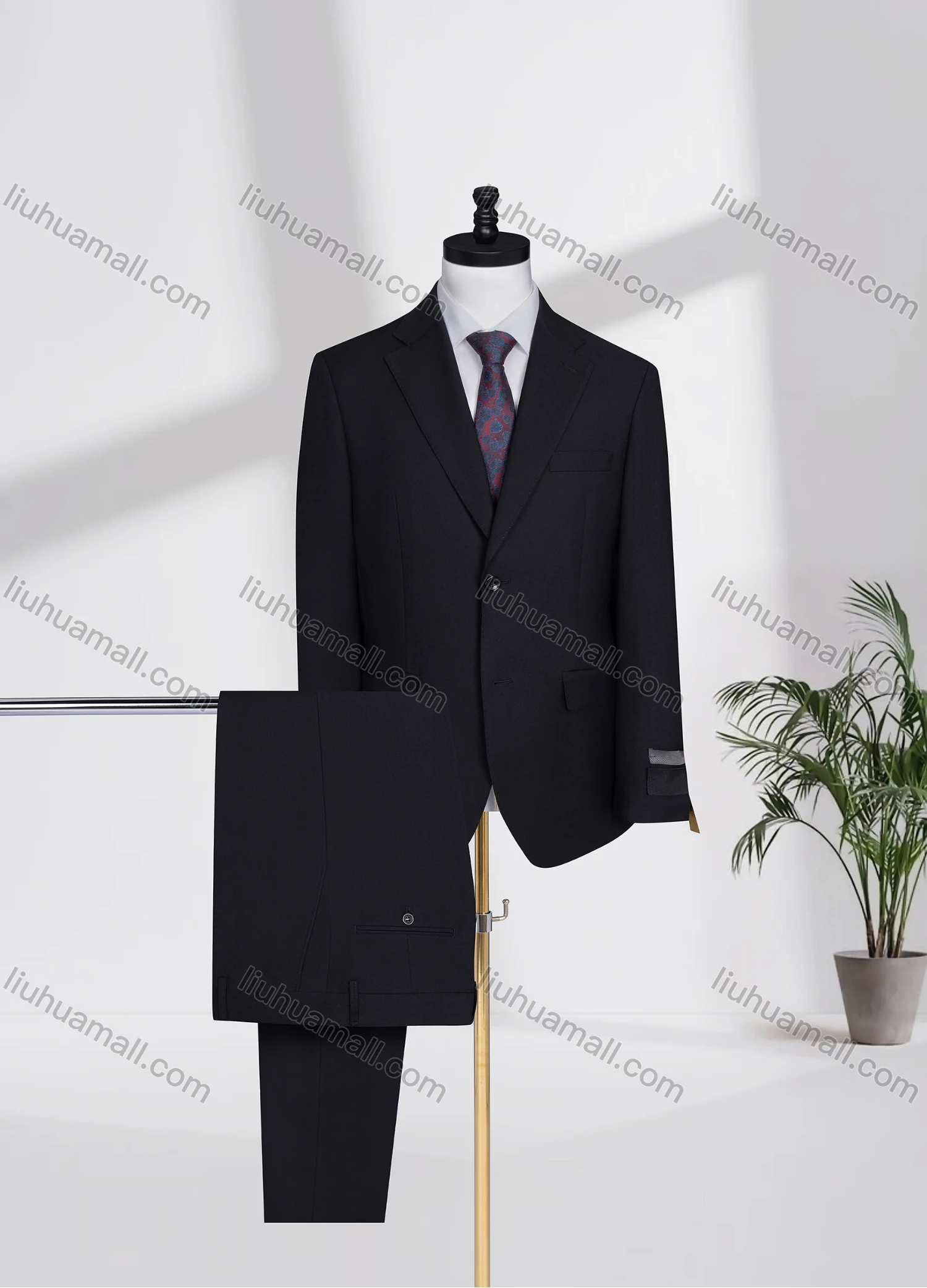Wholesale Men's Formal Lapel Single Breasted Plain Flap Pockets Blazer Jacket & Pants 2 Piece Set D3604# - Liuhuamall