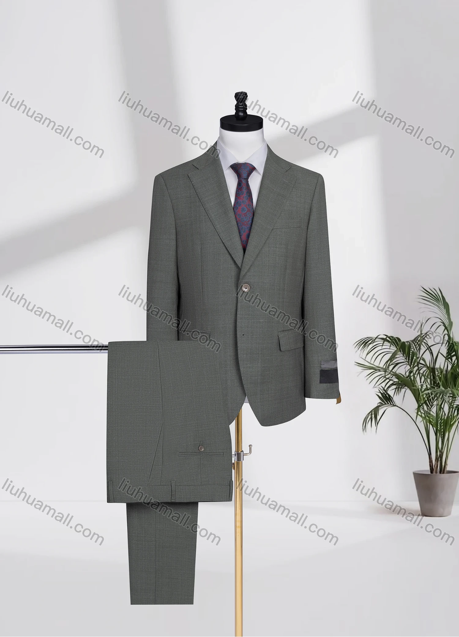 Wholesale Men's Formal Lapel Single Breasted Plain Flap Pockets Blazer Jacket & Pants 2 Piece Set D3604# - Liuhuamall