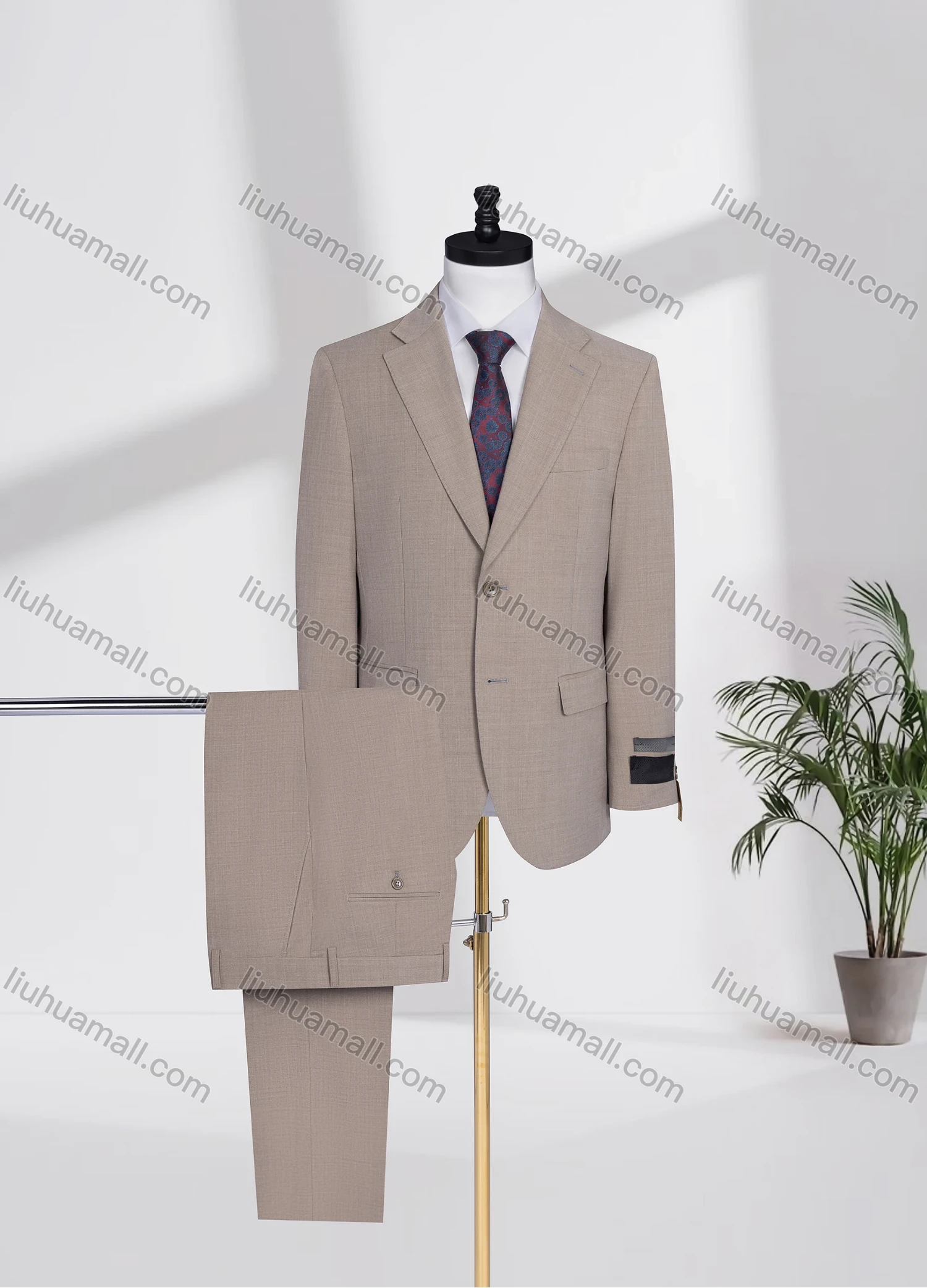 Wholesale Men's Formal Lapel Single Breasted Plain Flap Pockets Blazer Jacket & Pants 2 Piece Set D3604# - Liuhuamall