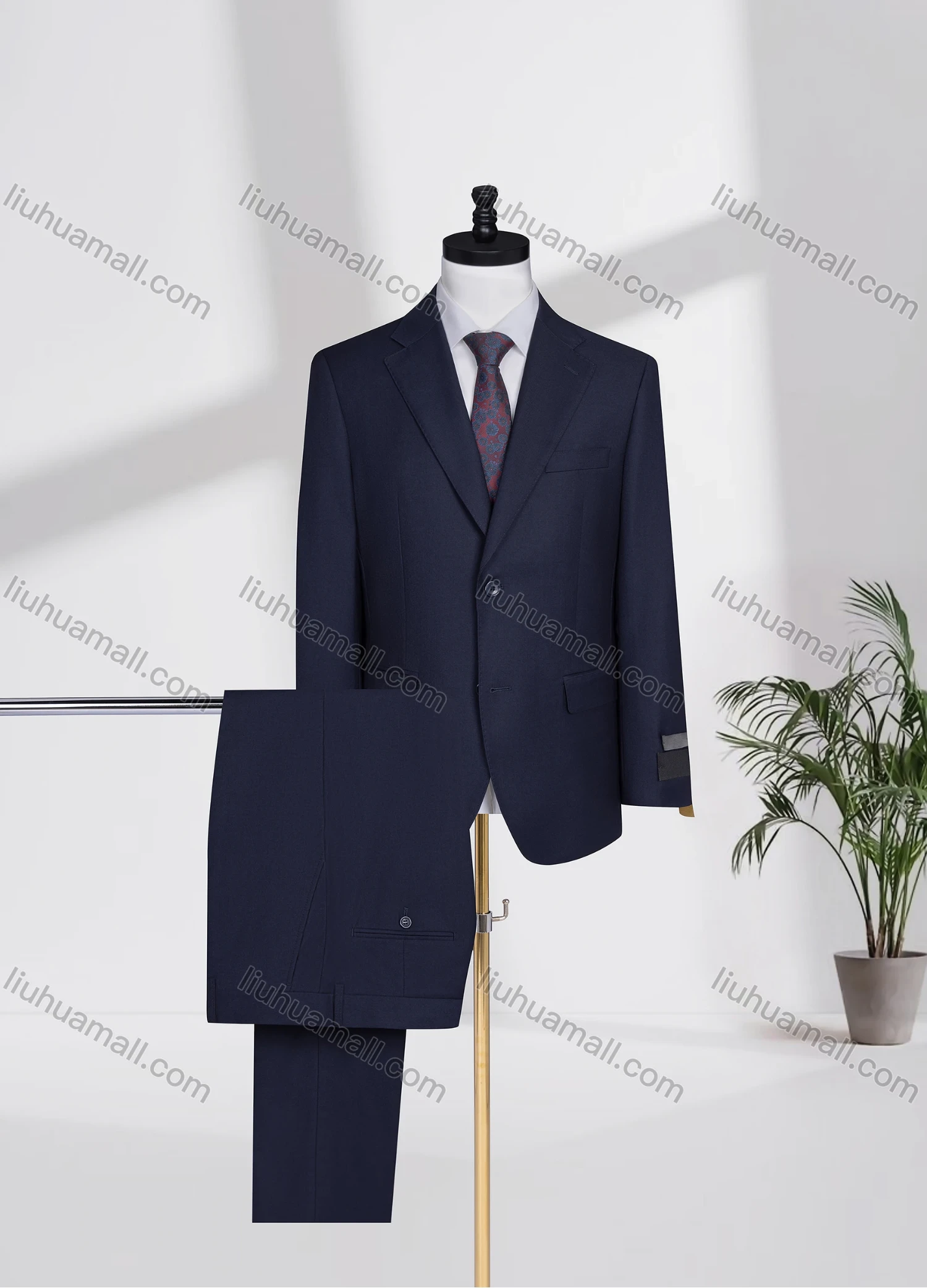 Wholesale Men's Formal Lapel Single Breasted Plain Flap Pockets Blazer Jacket & Pants 2 Piece Set D3604# - Liuhuamall