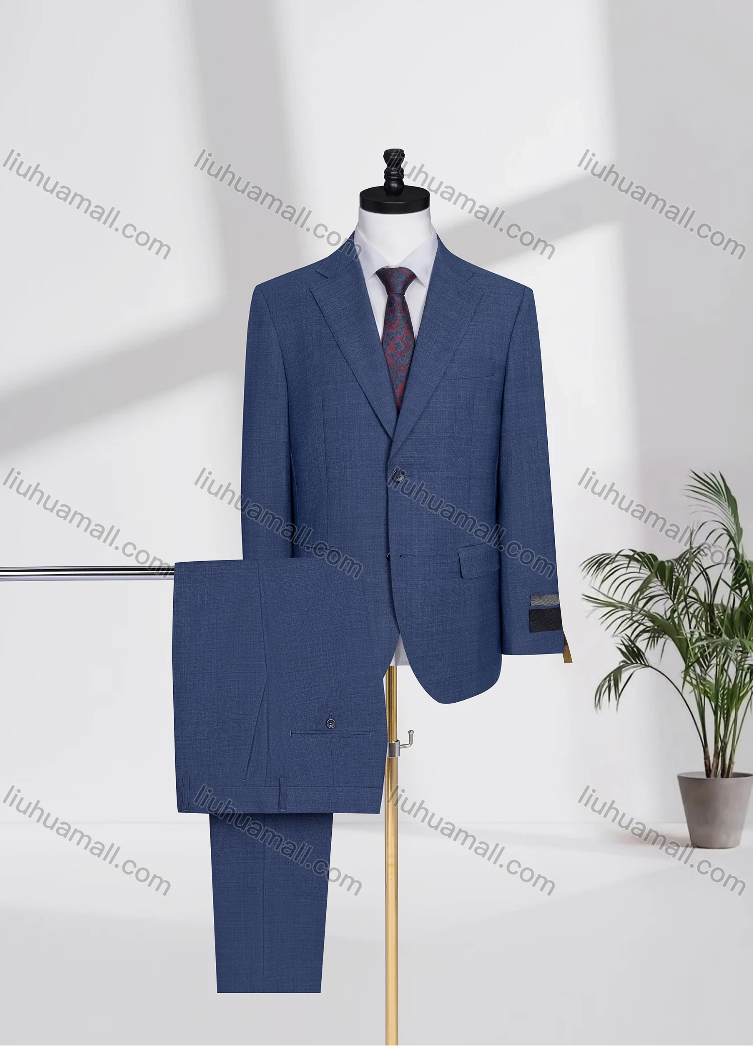 Wholesale Men's Formal Lapel Single Breasted Plain Flap Pockets Blazer Jacket & Pants 2 Piece Set D3604# - Liuhuamall