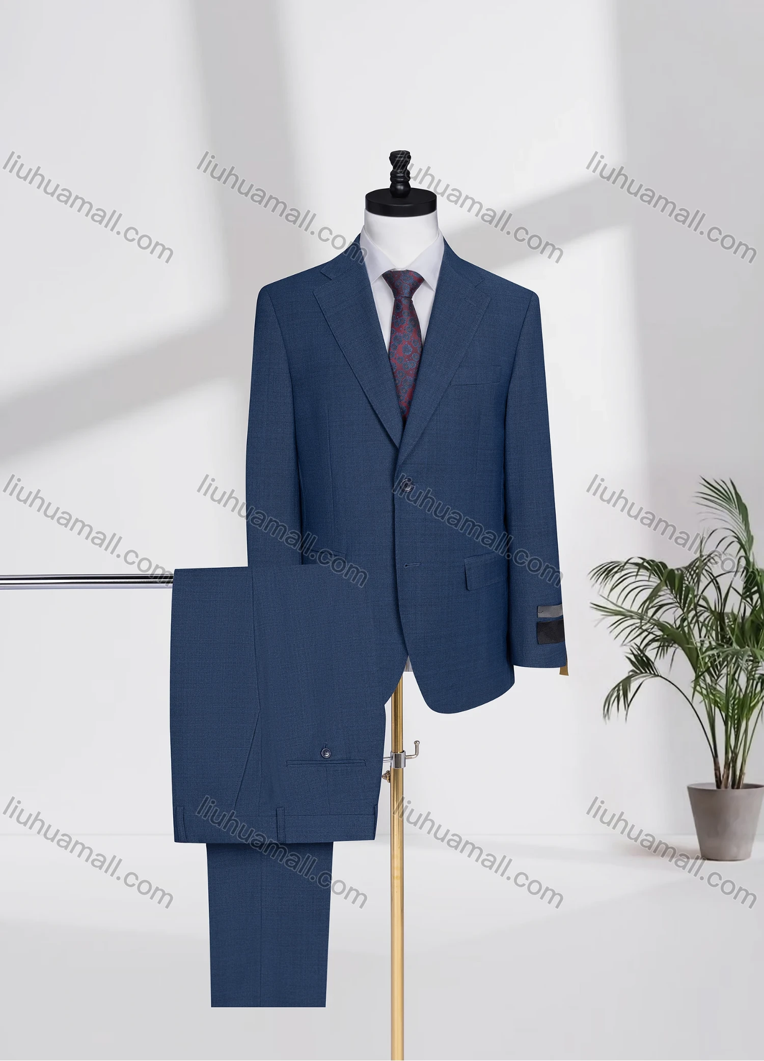 Wholesale Men's Formal Lapel Single Breasted Plain Flap Pockets Blazer Jacket & Pants 2 Piece Set D3604# - Liuhuamall