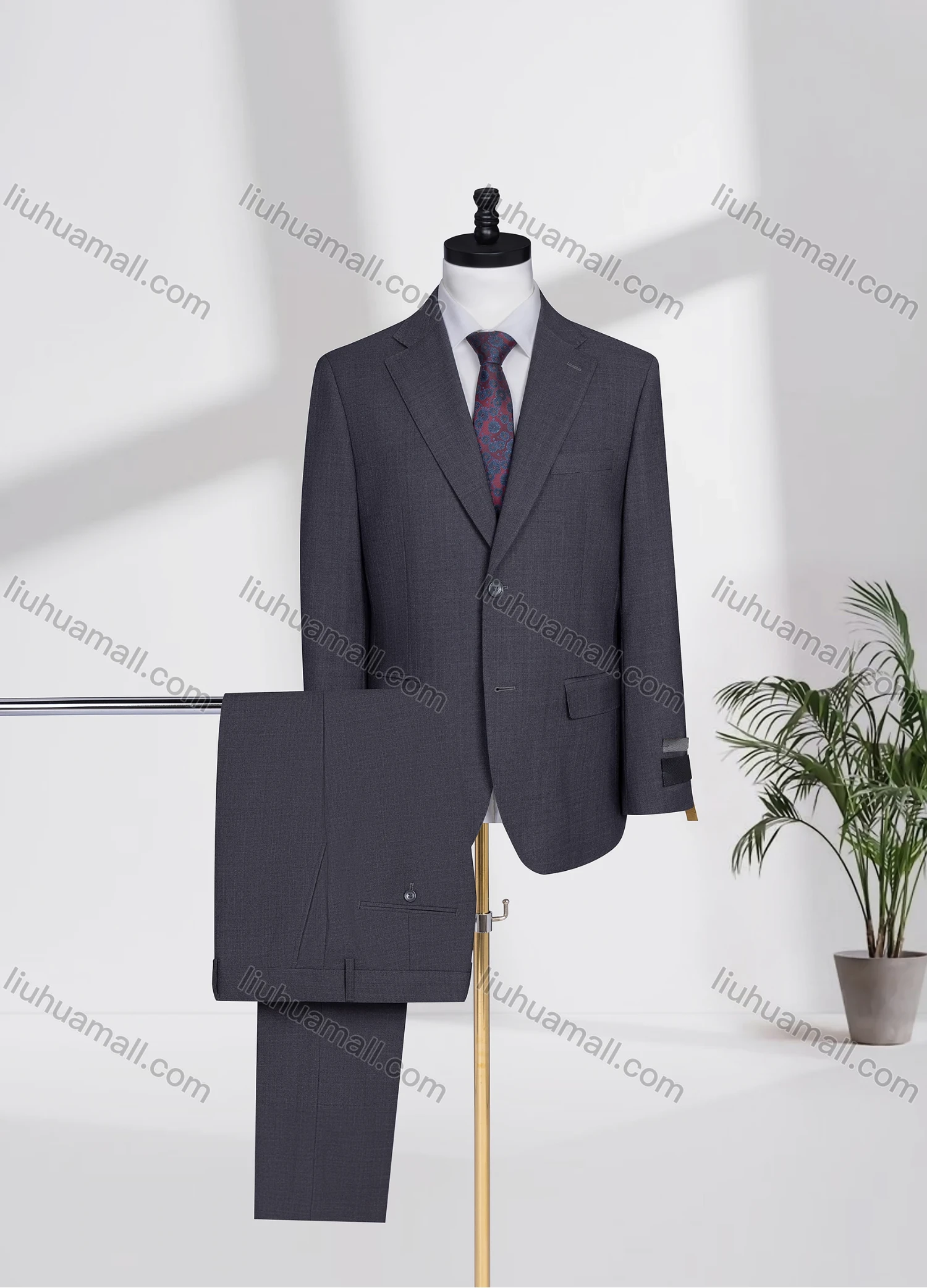 Wholesale Men's Formal Lapel Single Breasted Plain Flap Pockets Blazer Jacket & Pants 2 Piece Set D3604# - Liuhuamall