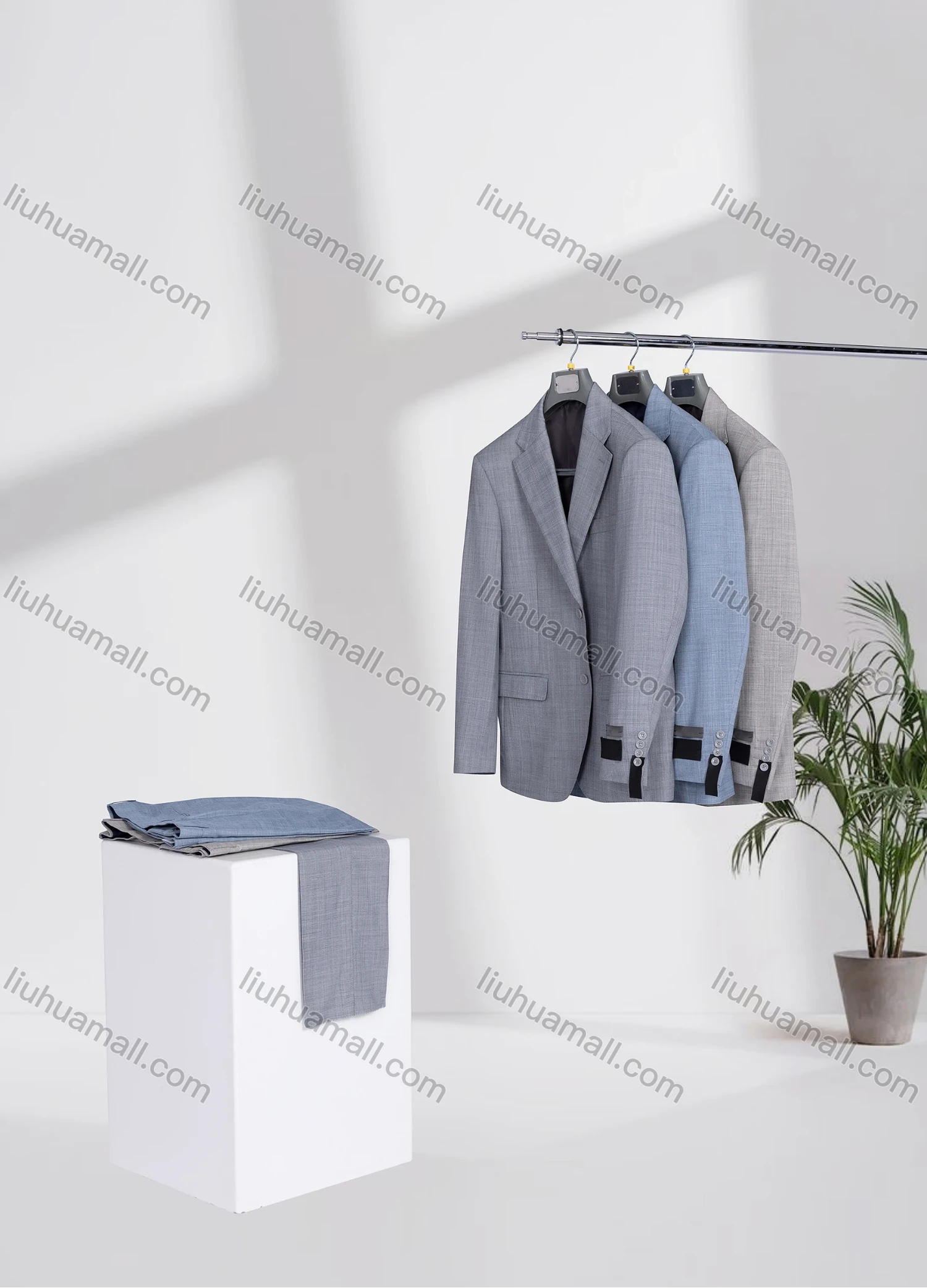 Wholesale Men's Formal Lapel Single Breasted Plain Flap Pockets Blazer Jacket & Pants 2 Piece Set D3605# - Liuhuamall