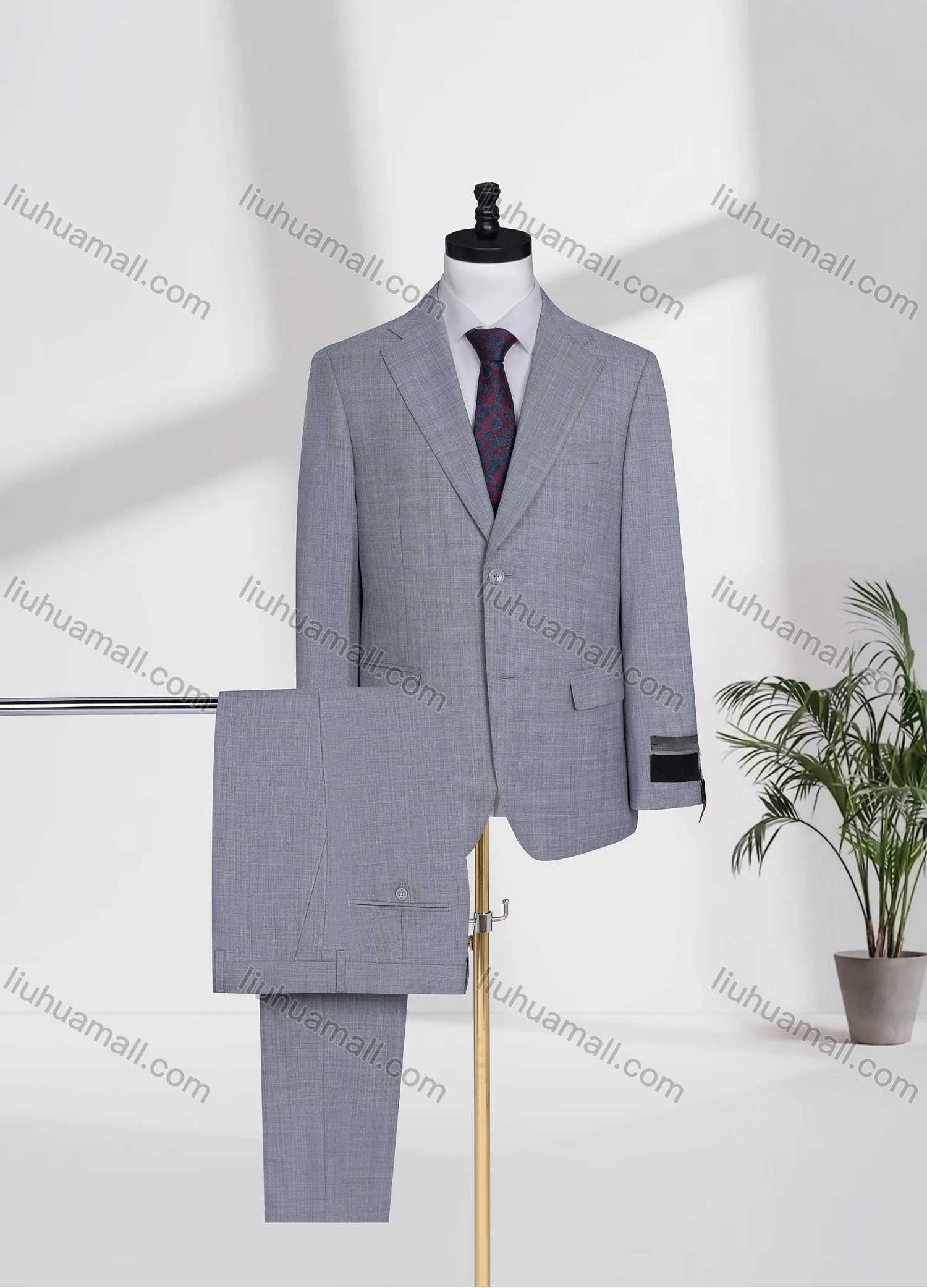 Wholesale Men's Formal Lapel Single Breasted Plain Flap Pockets Blazer Jacket & Pants 2 Piece Set D3605# - Liuhuamall