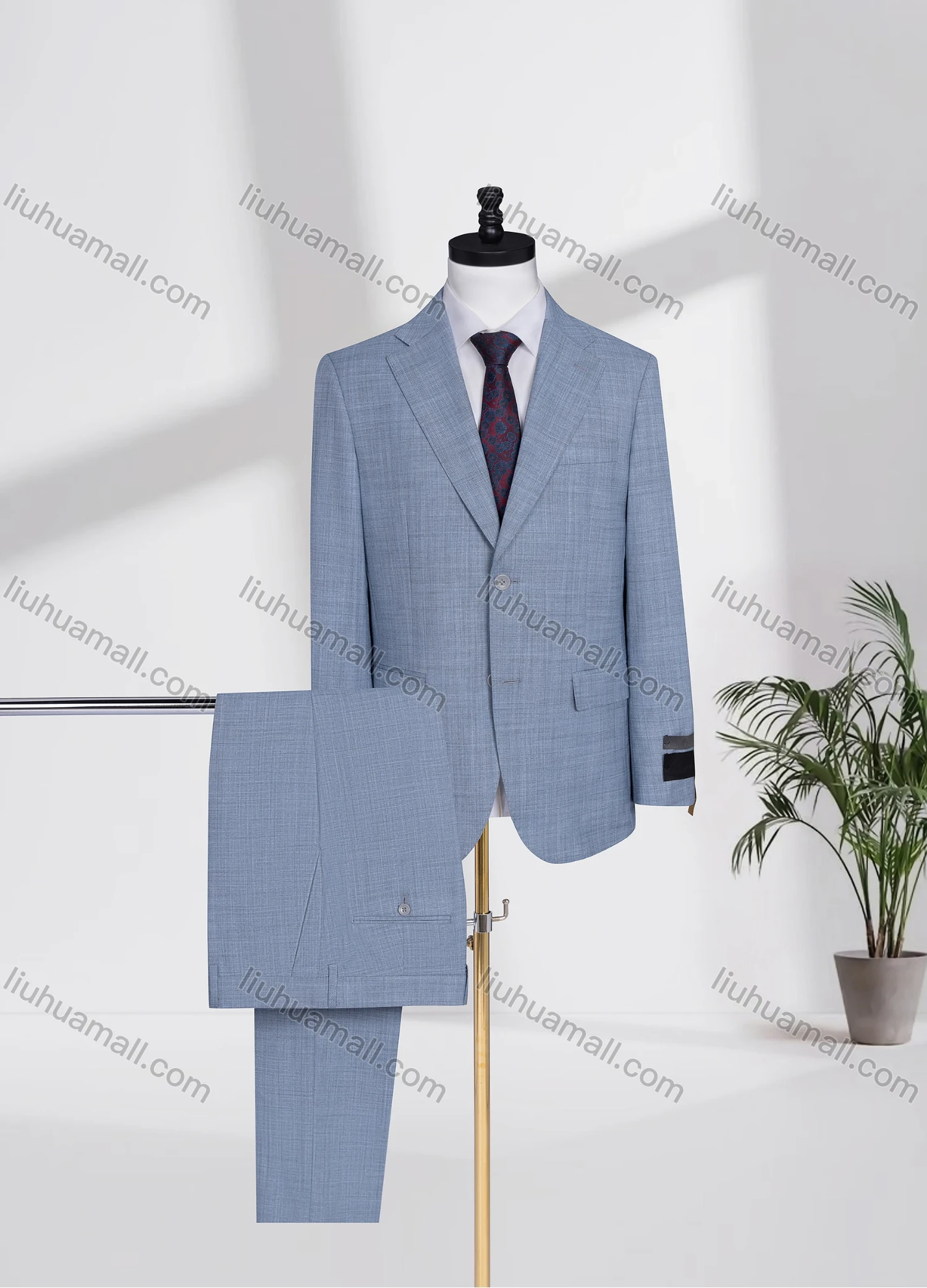 Wholesale Men's Formal Lapel Single Breasted Plain Flap Pockets Blazer Jacket & Pants 2 Piece Set D3605# - Liuhuamall