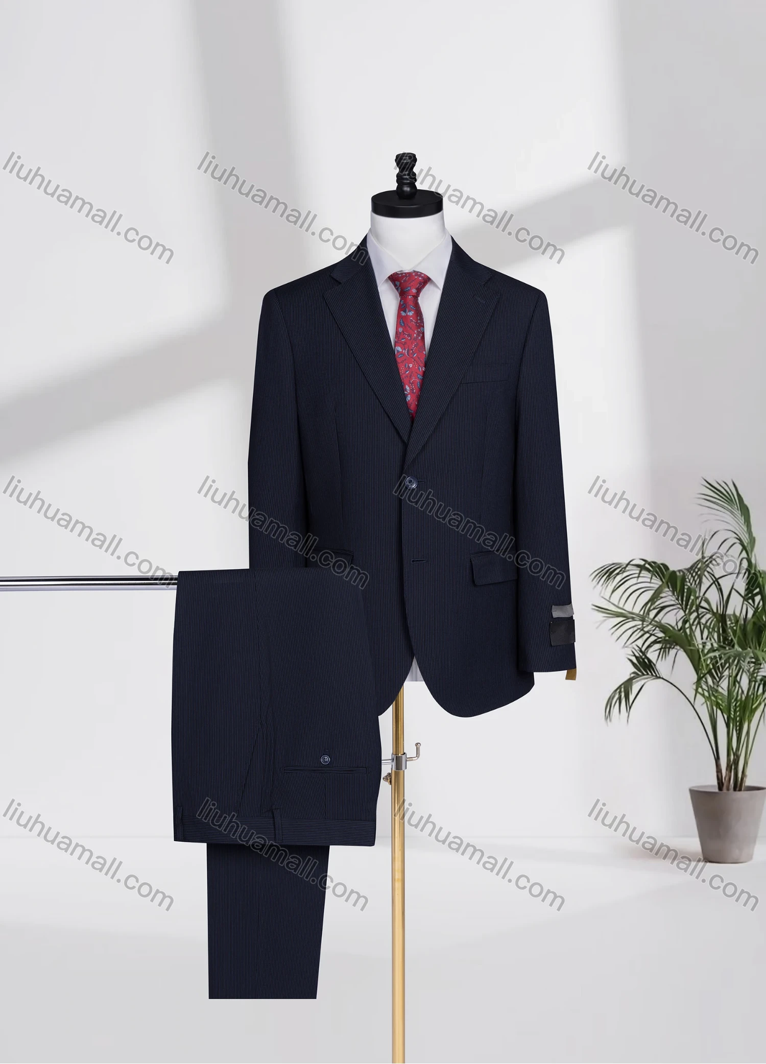 Wholesale Men's Business Lapel Single Breasted Plain Flap Pockets Blazer Jacket & Pants 2 Piece Set QH24131# - Liuhuamall