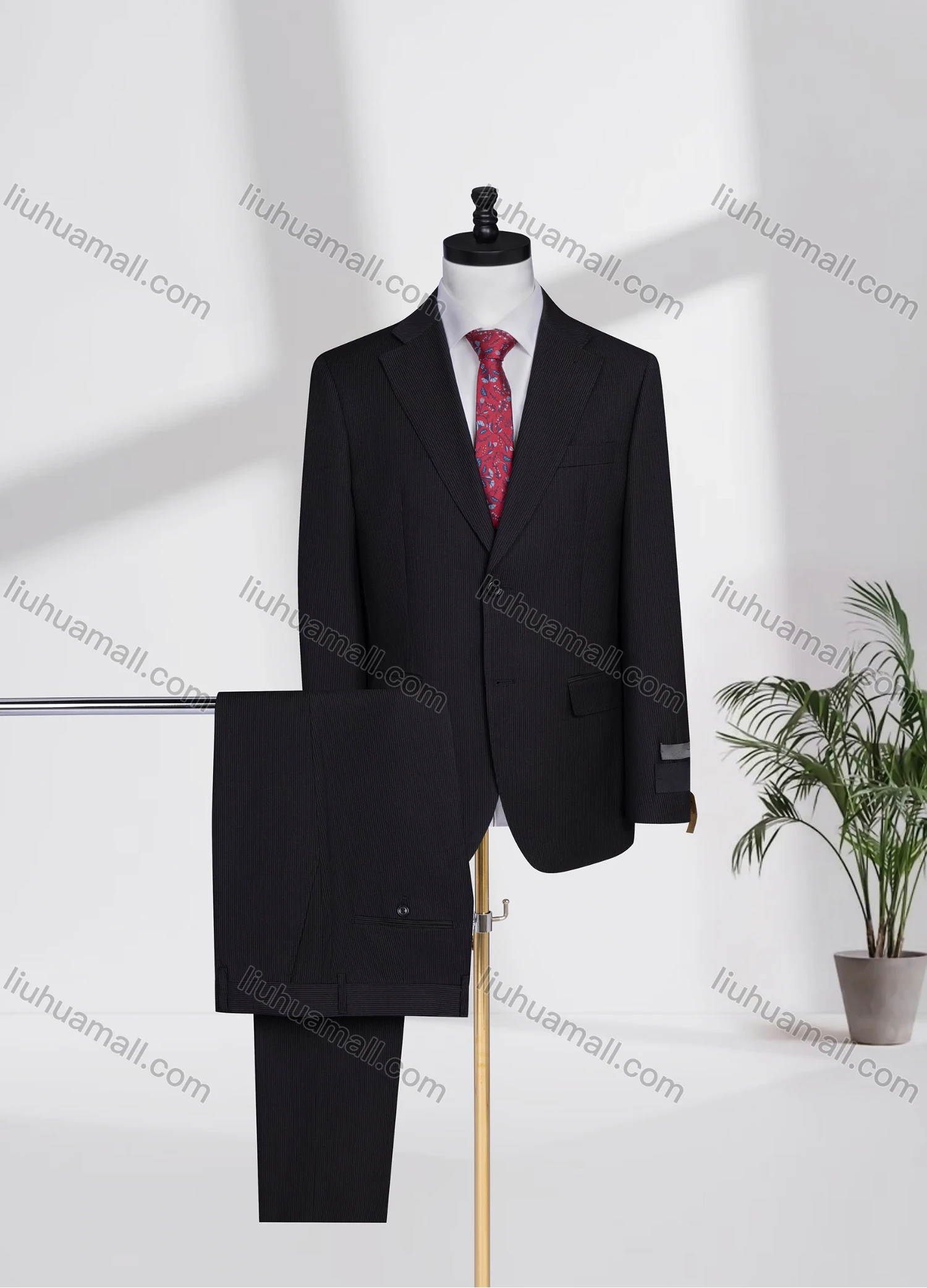 Wholesale Men's Business Lapel Single Breasted Plain Flap Pockets Blazer Jacket & Pants 2 Piece Set QH24131# - Liuhuamall