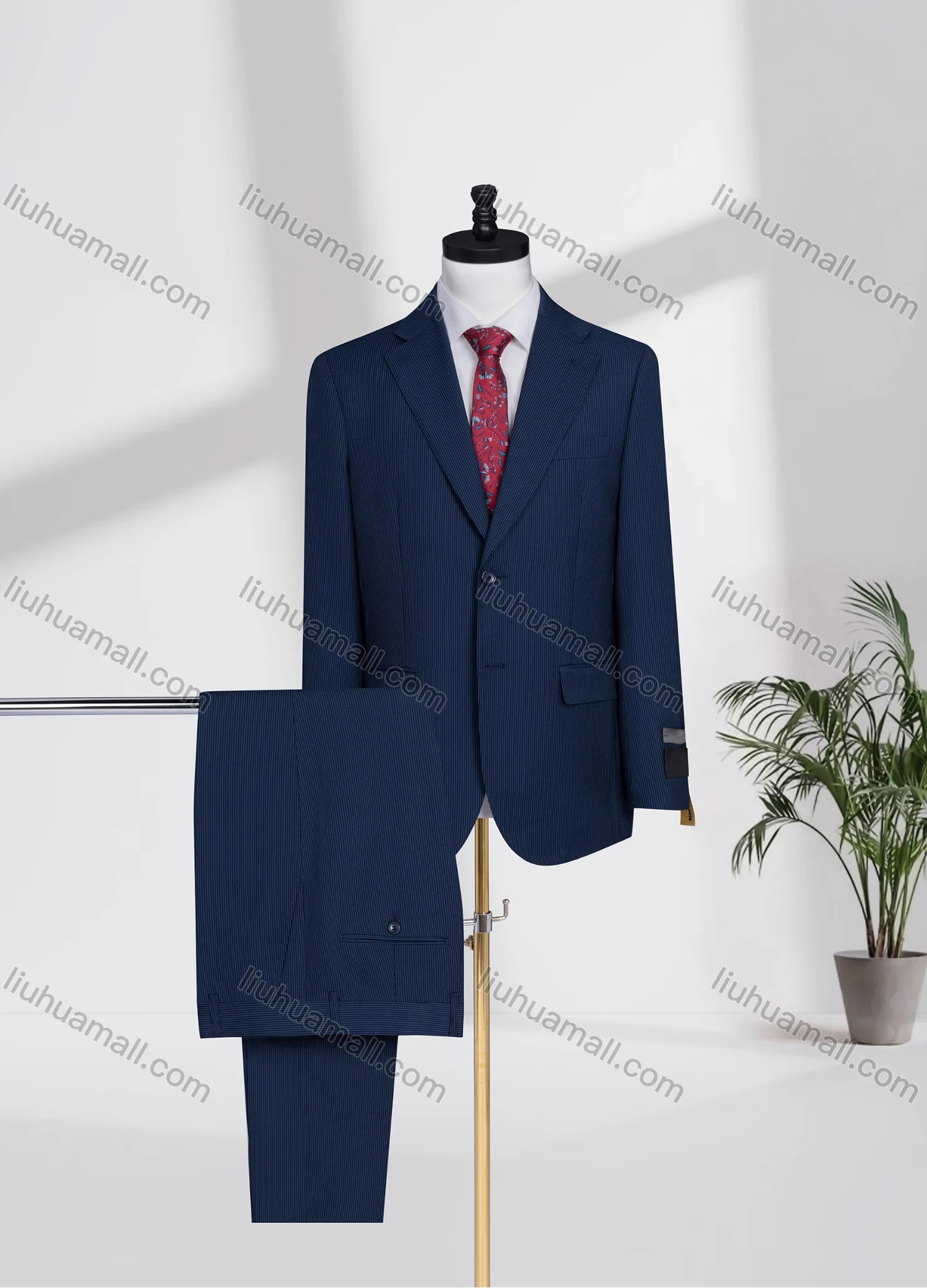 Wholesale Men's Business Lapel Single Breasted Plain Flap Pockets Blazer Jacket & Pants 2 Piece Set QH24131# - Liuhuamall