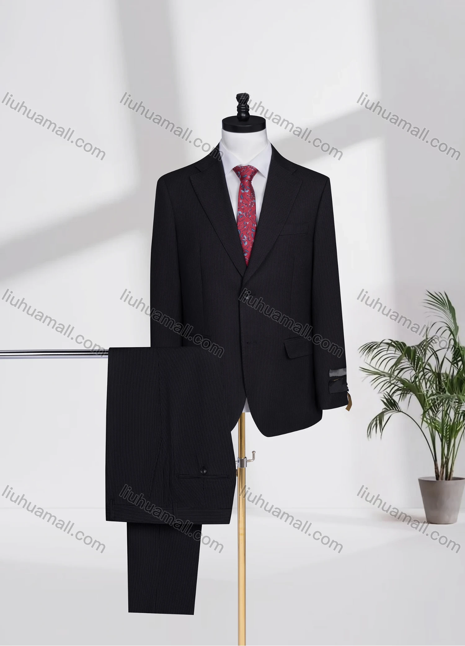 Wholesale Men's Business Lapel Single Breasted Plain Flap Pockets Blazer Jacket & Pants 2 Piece Set QH24131# - Liuhuamall