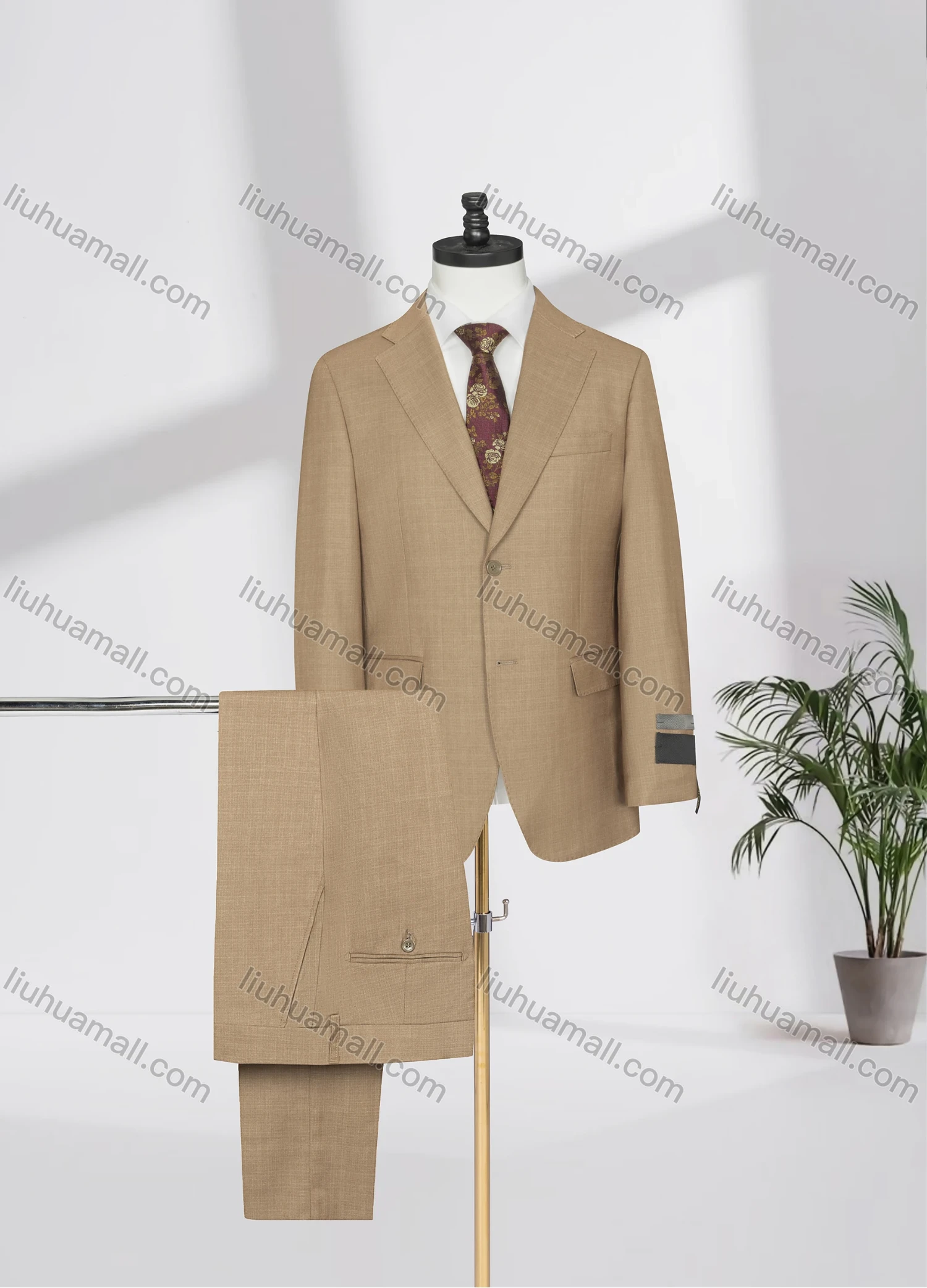 Wholesale Men's Business Lapel Single Breasted Plain Flap Pockets Blazer Jacket & Pants 2 Piece Set X6864# - Liuhuamall