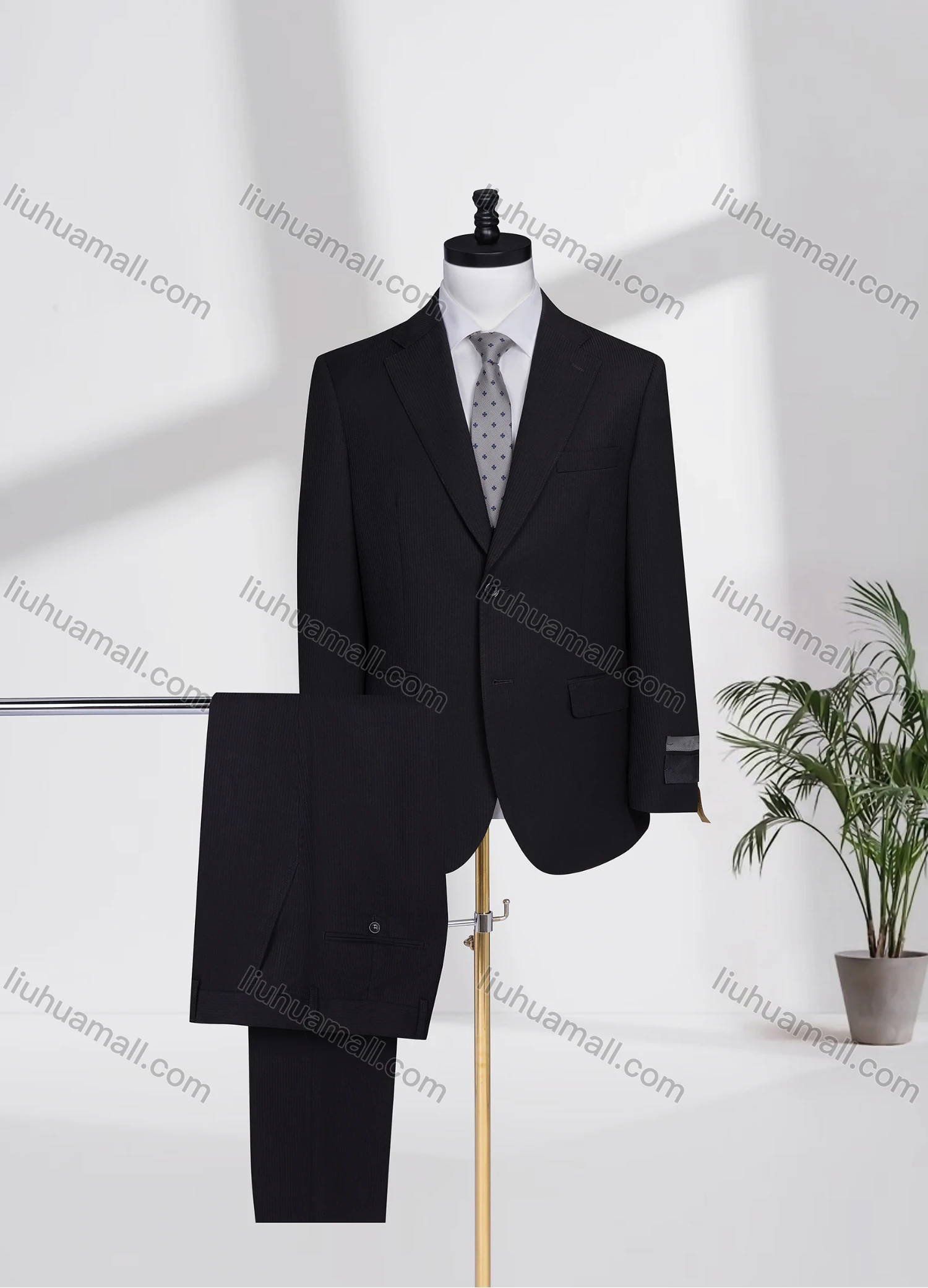 Wholesale Men's Business Lapel Single Breasted Plain Flap Pockets Blazer Jacket & Pants 2 Piece Set X7175# - Liuhuamall