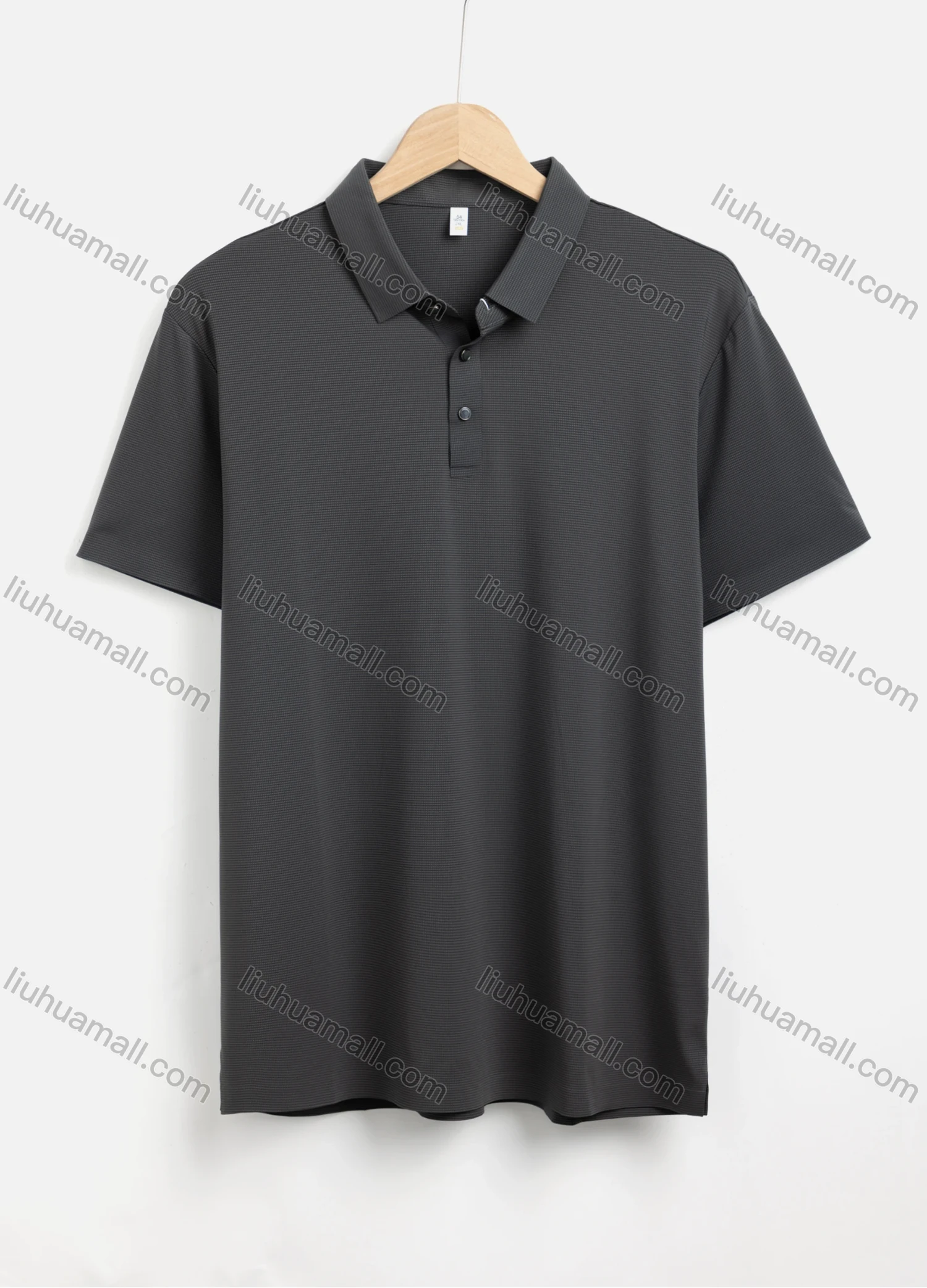 Wholesale Men's Summer Casual Plain Short Sleeve Button Front Polo Shirt 57713# - Liuhuamall