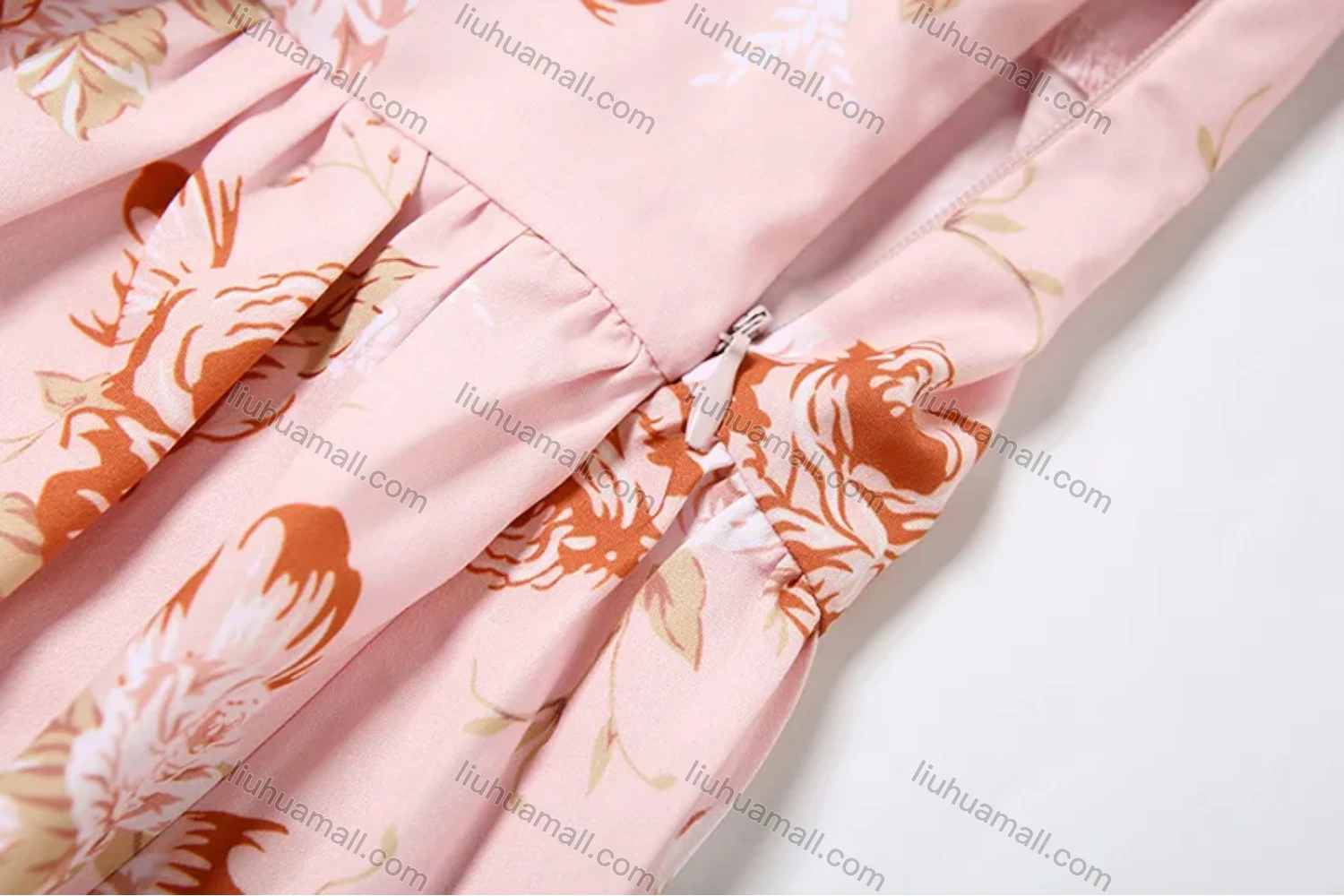 Wholesale Women's Sexy Floral Print Square Neck Low Cut Corset Long Sleeve Ruched Peplum Mini Dress - Liuhuamall