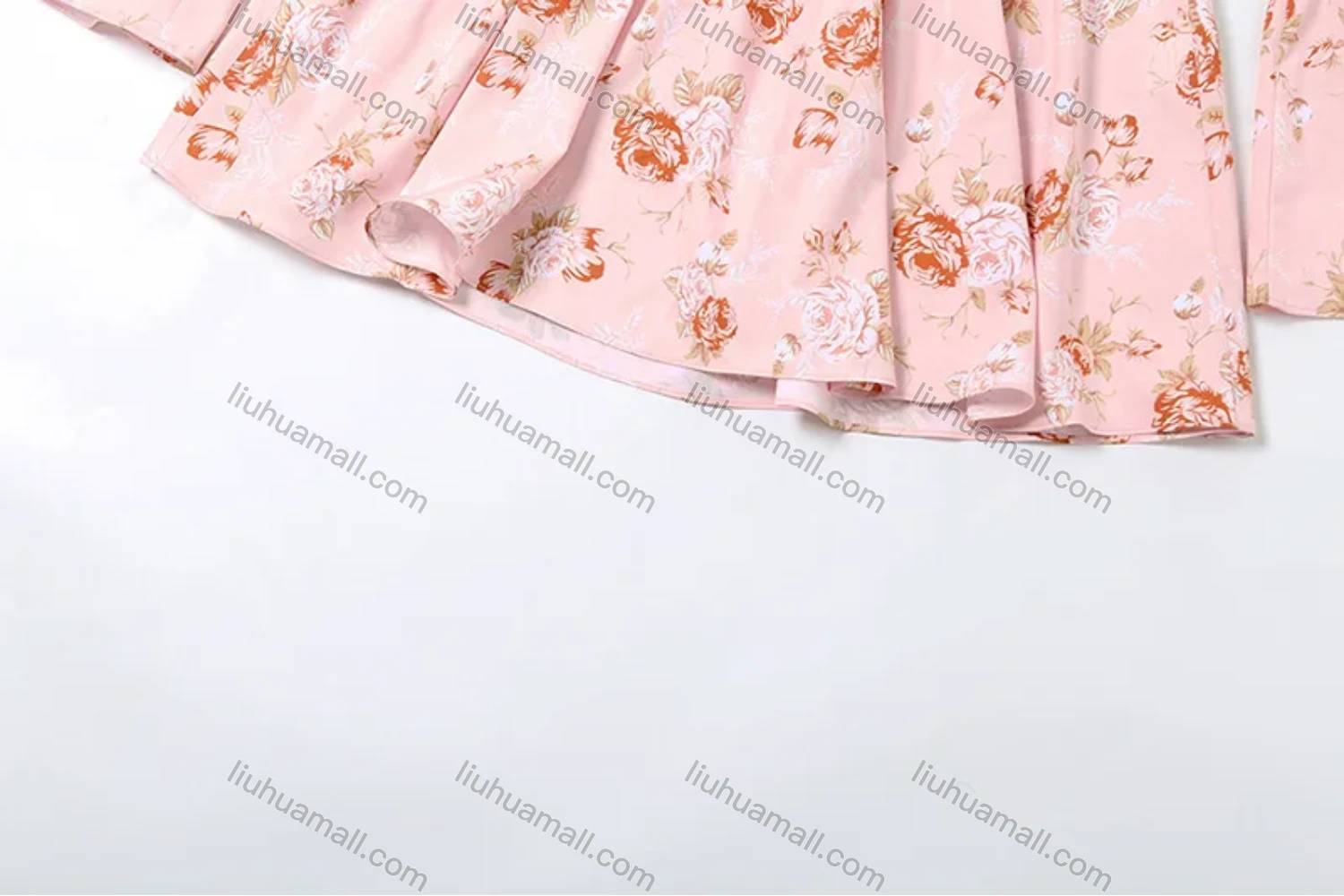 Wholesale Women's Sexy Floral Print Square Neck Low Cut Corset Long Sleeve Ruched Peplum Mini Dress - Liuhuamall