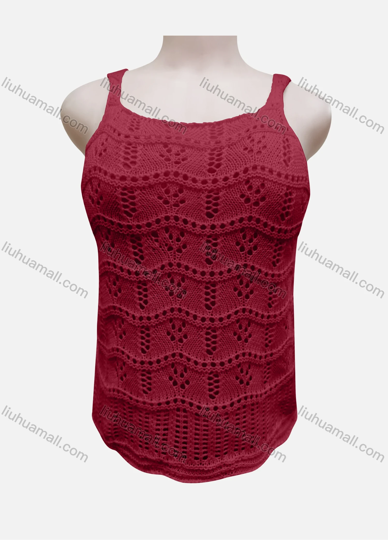 Wholesale Women's Vacation Hollow Out Crochet Sleeveless Cover Up Tank Top 3044# - Liuhuamall