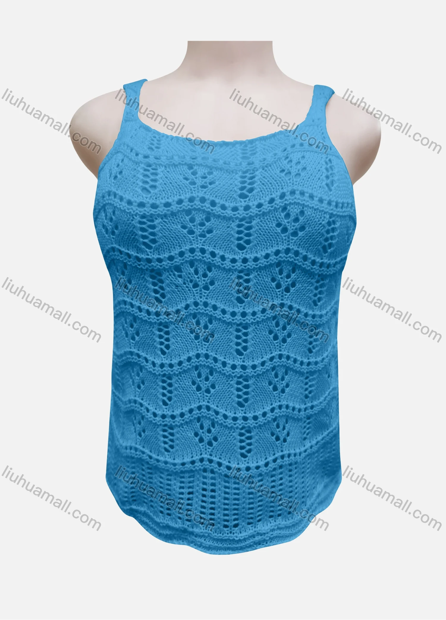 Wholesale Women's Vacation Hollow Out Crochet Sleeveless Cover Up Tank Top 3044# - Liuhuamall