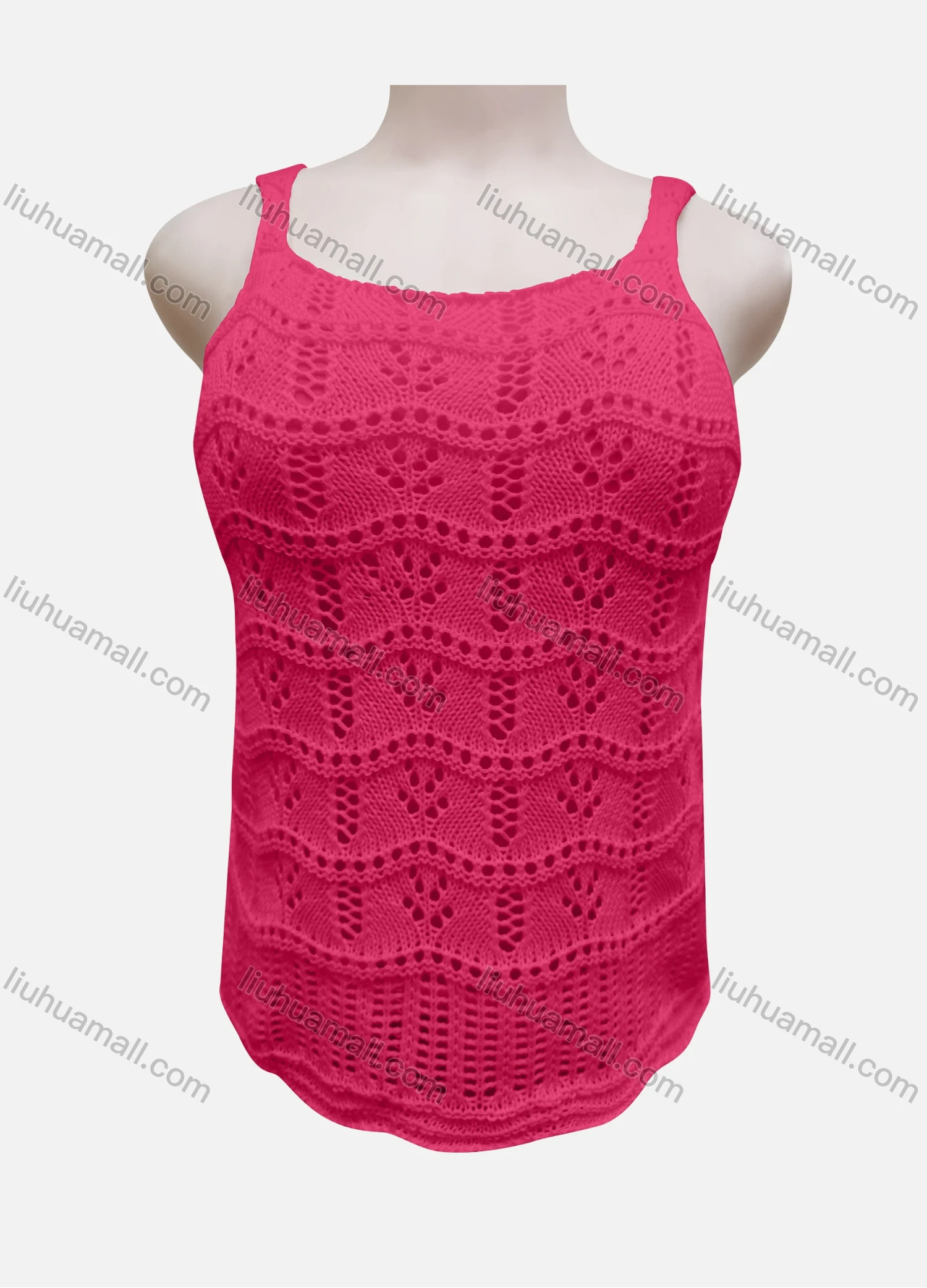 Wholesale Women's Vacation Hollow Out Crochet Sleeveless Cover Up Tank Top 3044# - Liuhuamall