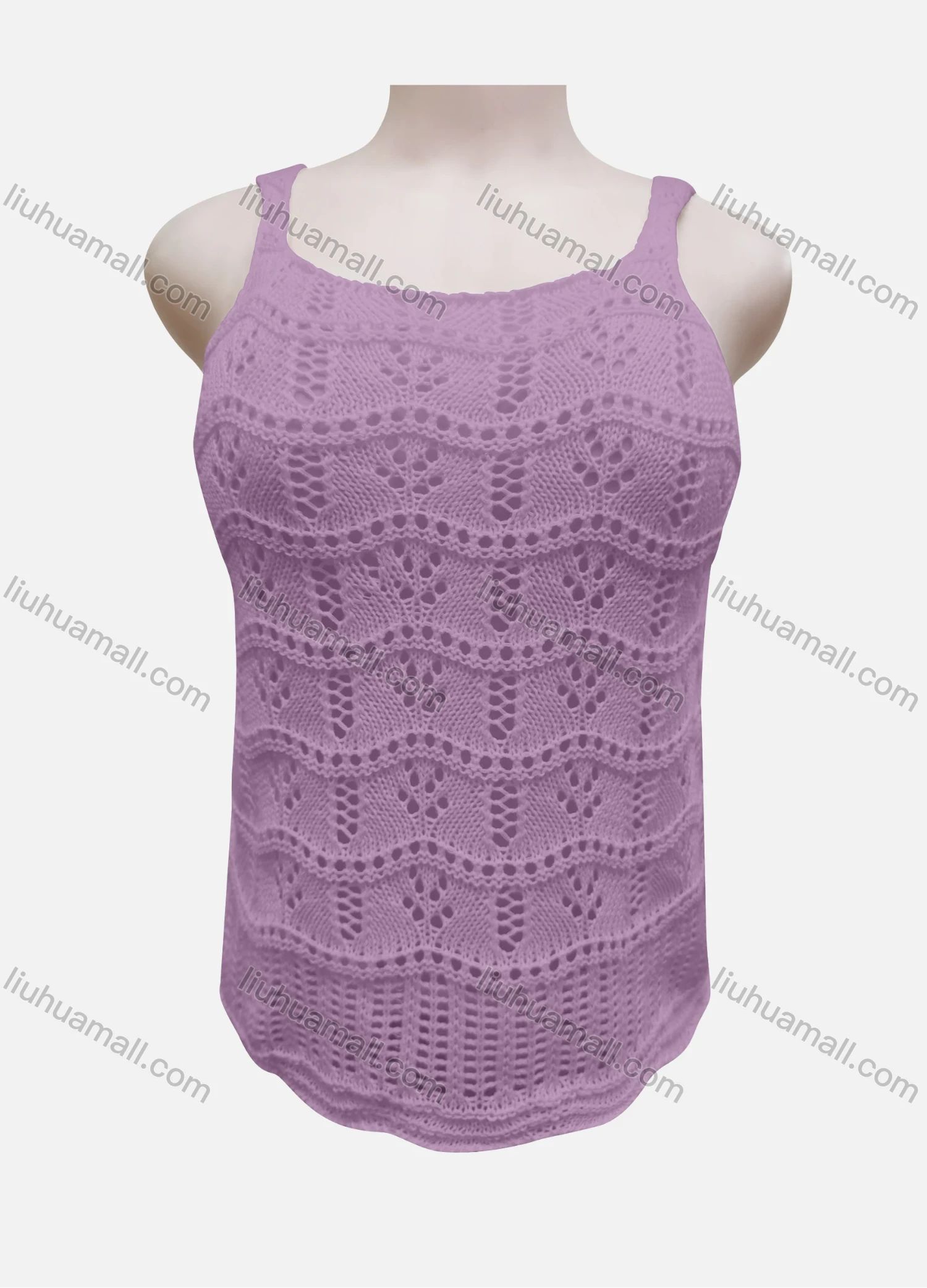 Wholesale Women's Vacation Hollow Out Crochet Sleeveless Cover Up Tank Top 3044# - Liuhuamall