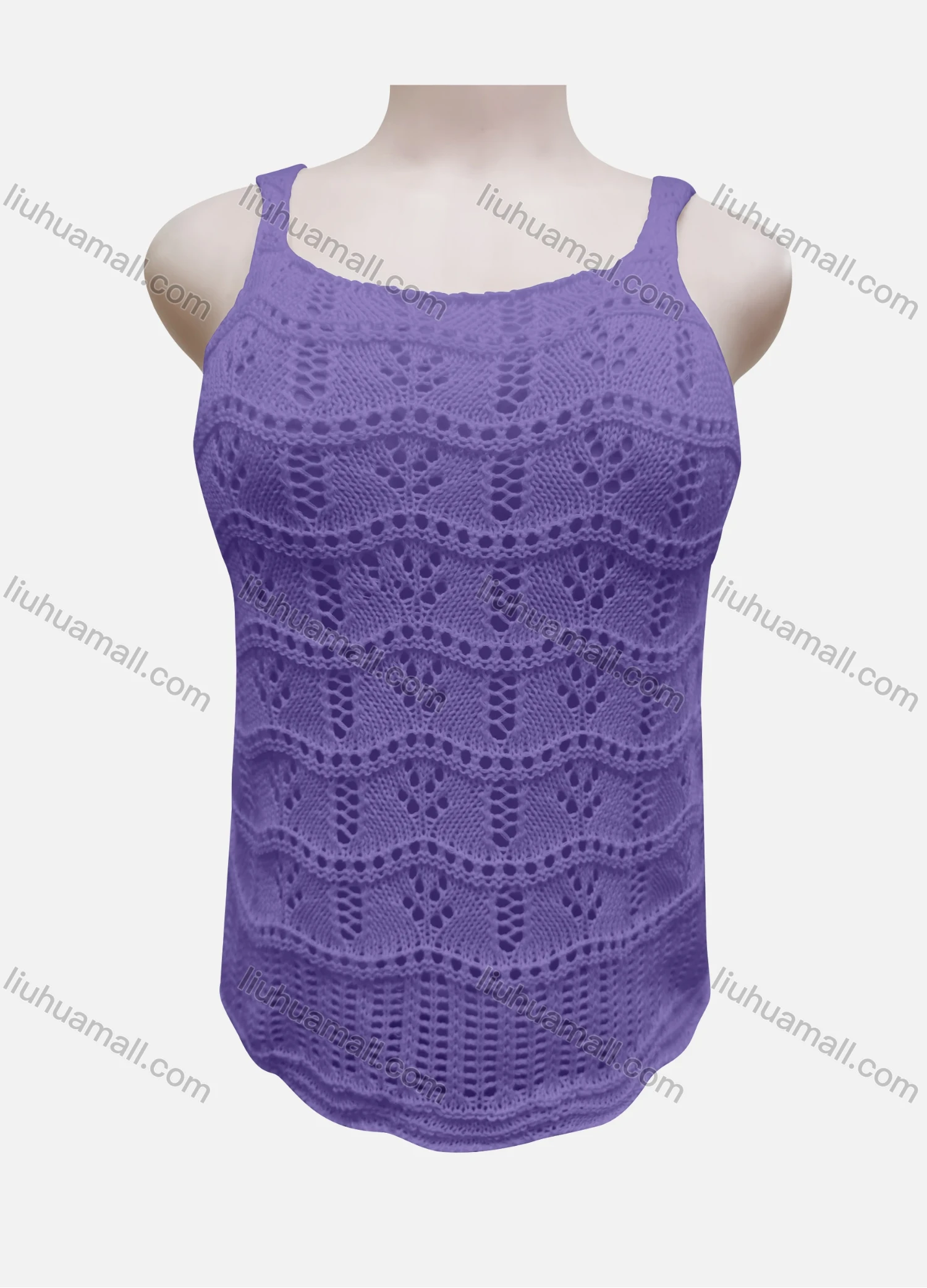 Wholesale Women's Vacation Hollow Out Crochet Sleeveless Cover Up Tank Top 3044# - Liuhuamall