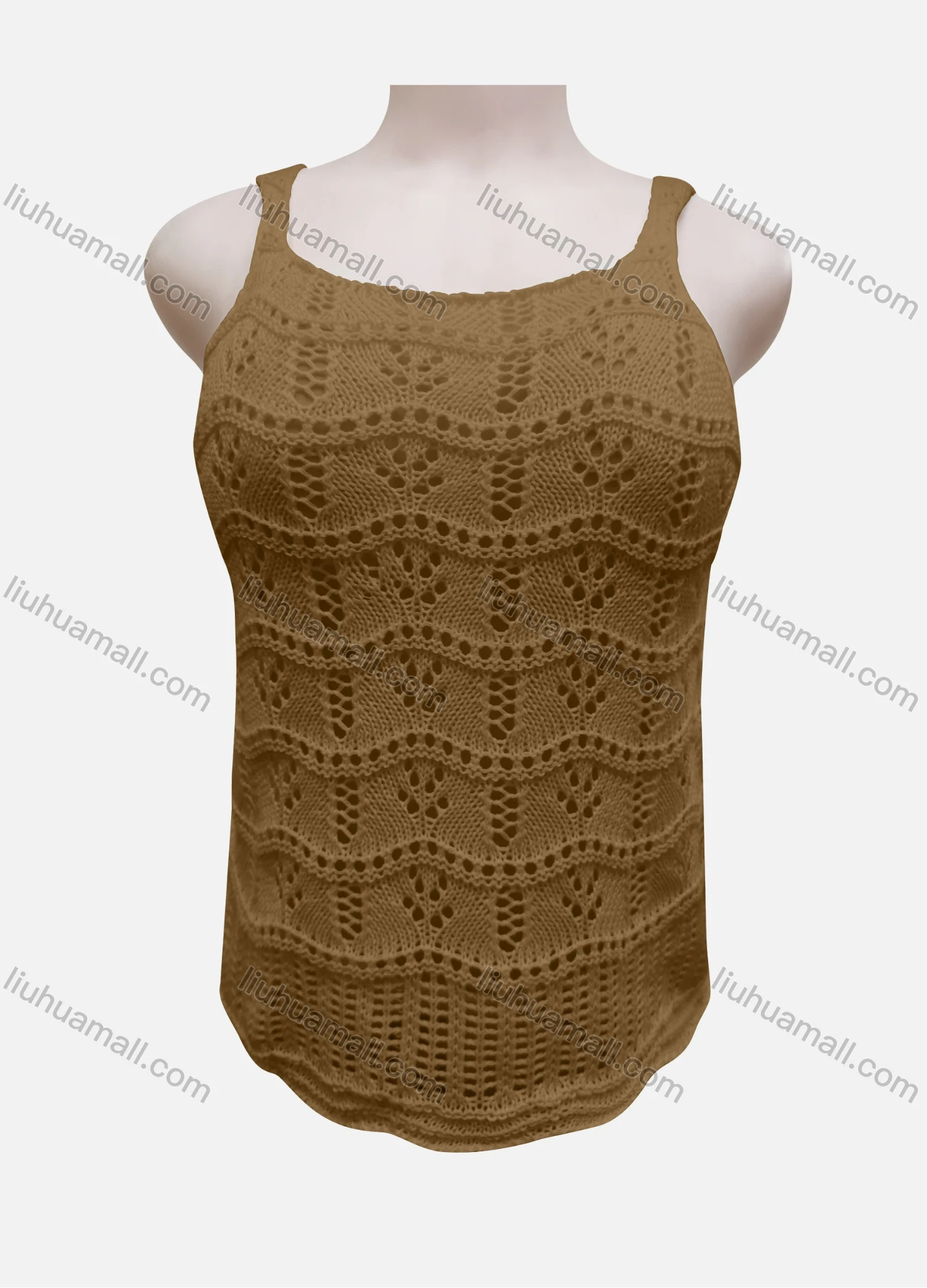 Wholesale Women's Vacation Hollow Out Crochet Sleeveless Cover Up Tank Top 3044# - Liuhuamall